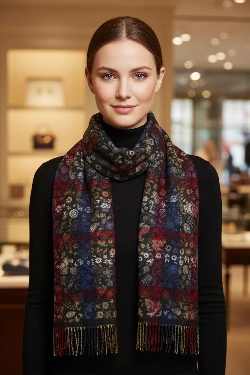 Oriental Blossom Winter Scarf