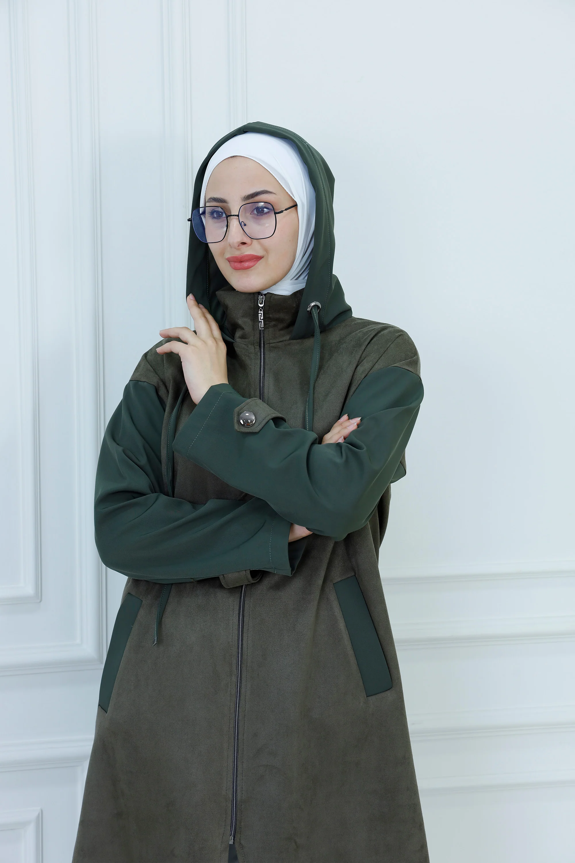 Two-Tone Chamois Hooded Jacket