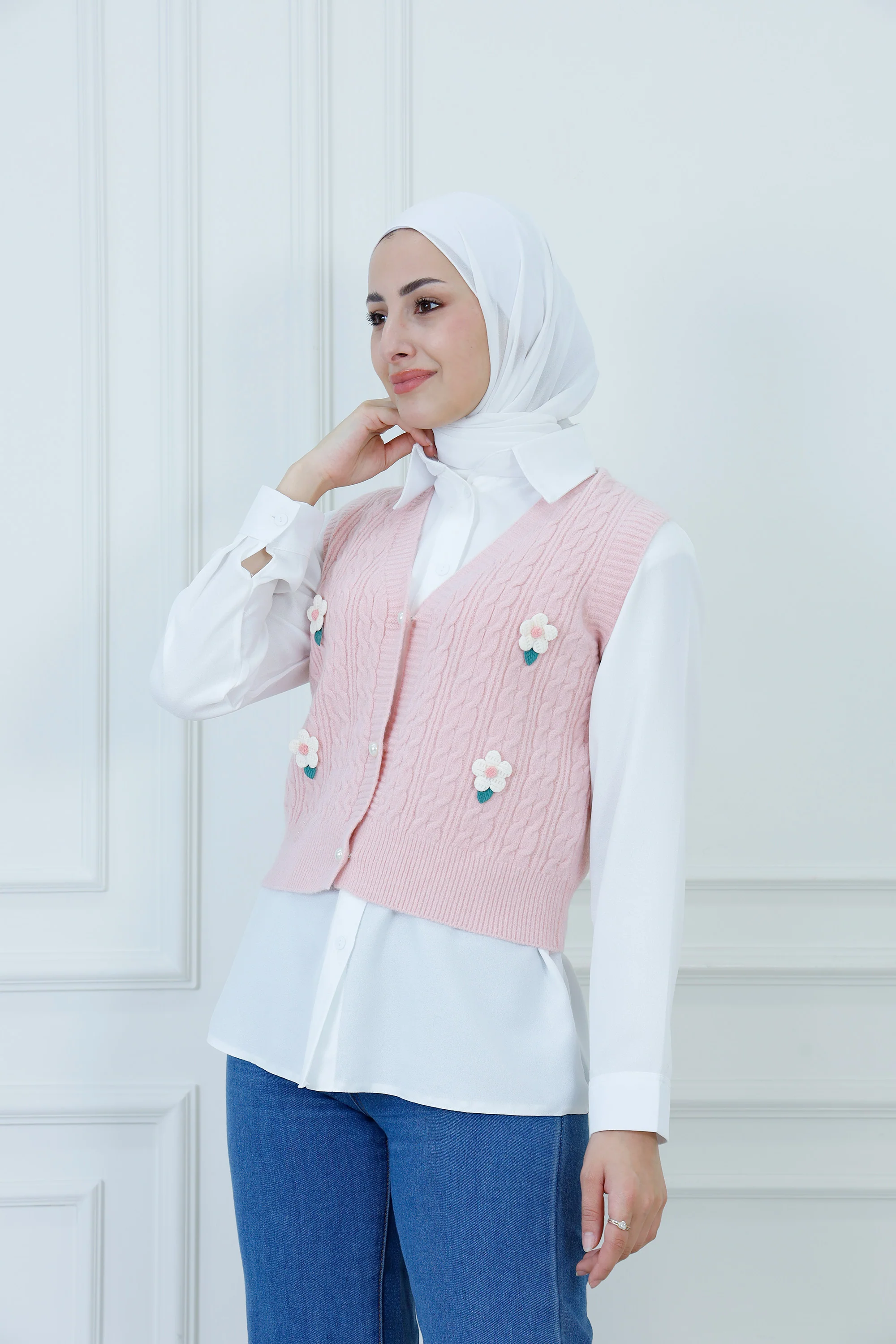 Classic Knit Button-Up Cardigan Vest