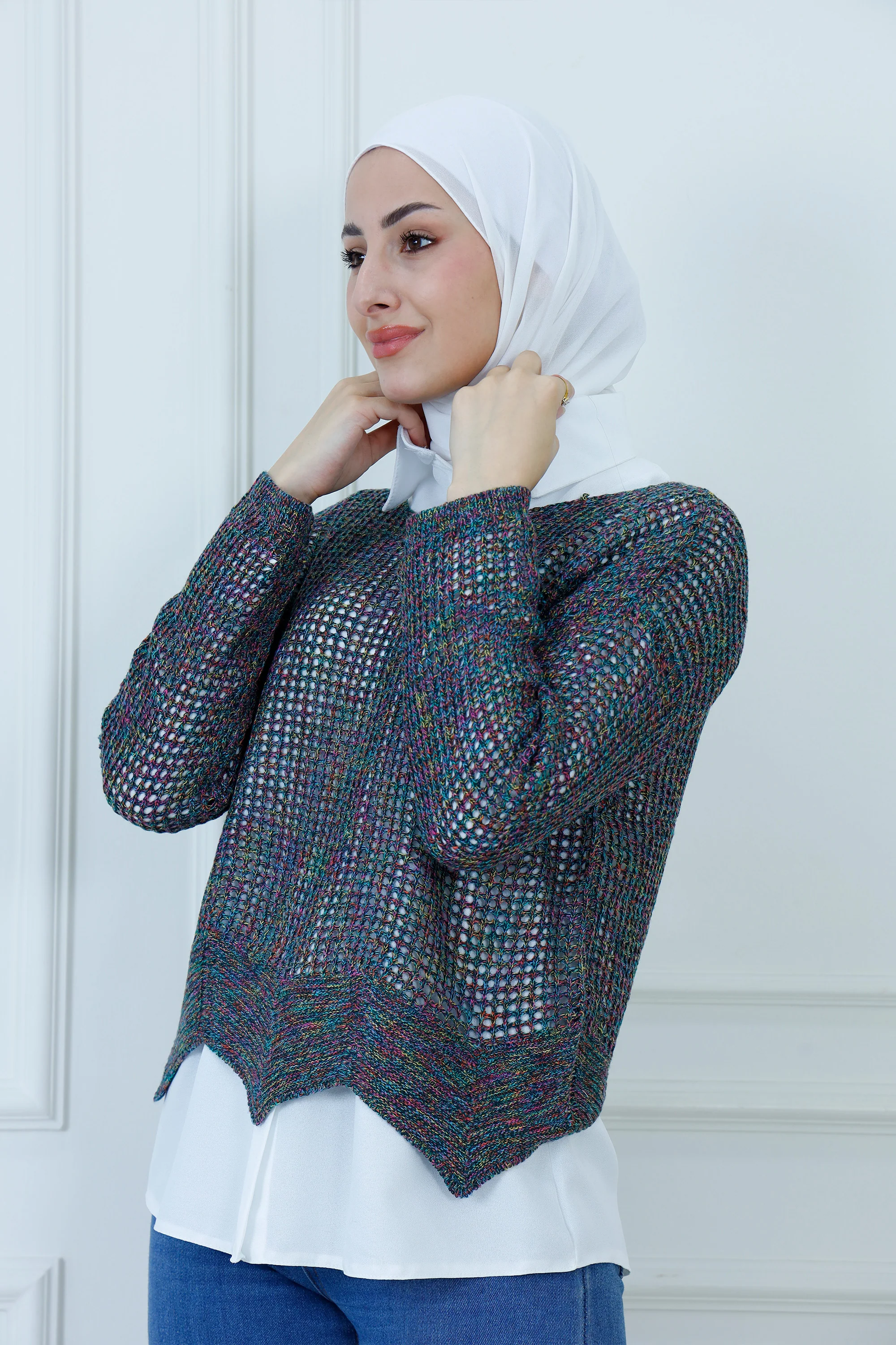 Textured Soft Multicolor Speckled Sweater