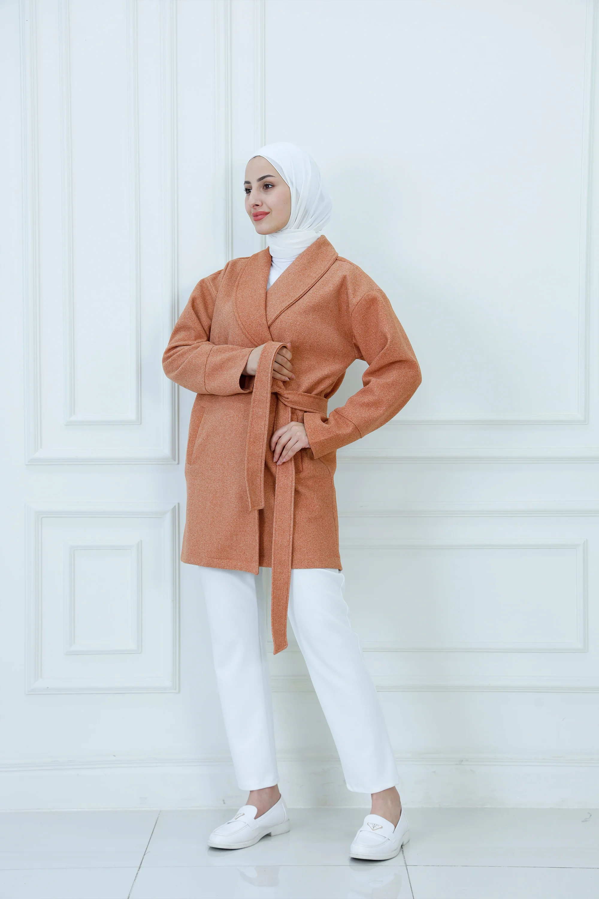 Textured Wrap Jacket with Belt