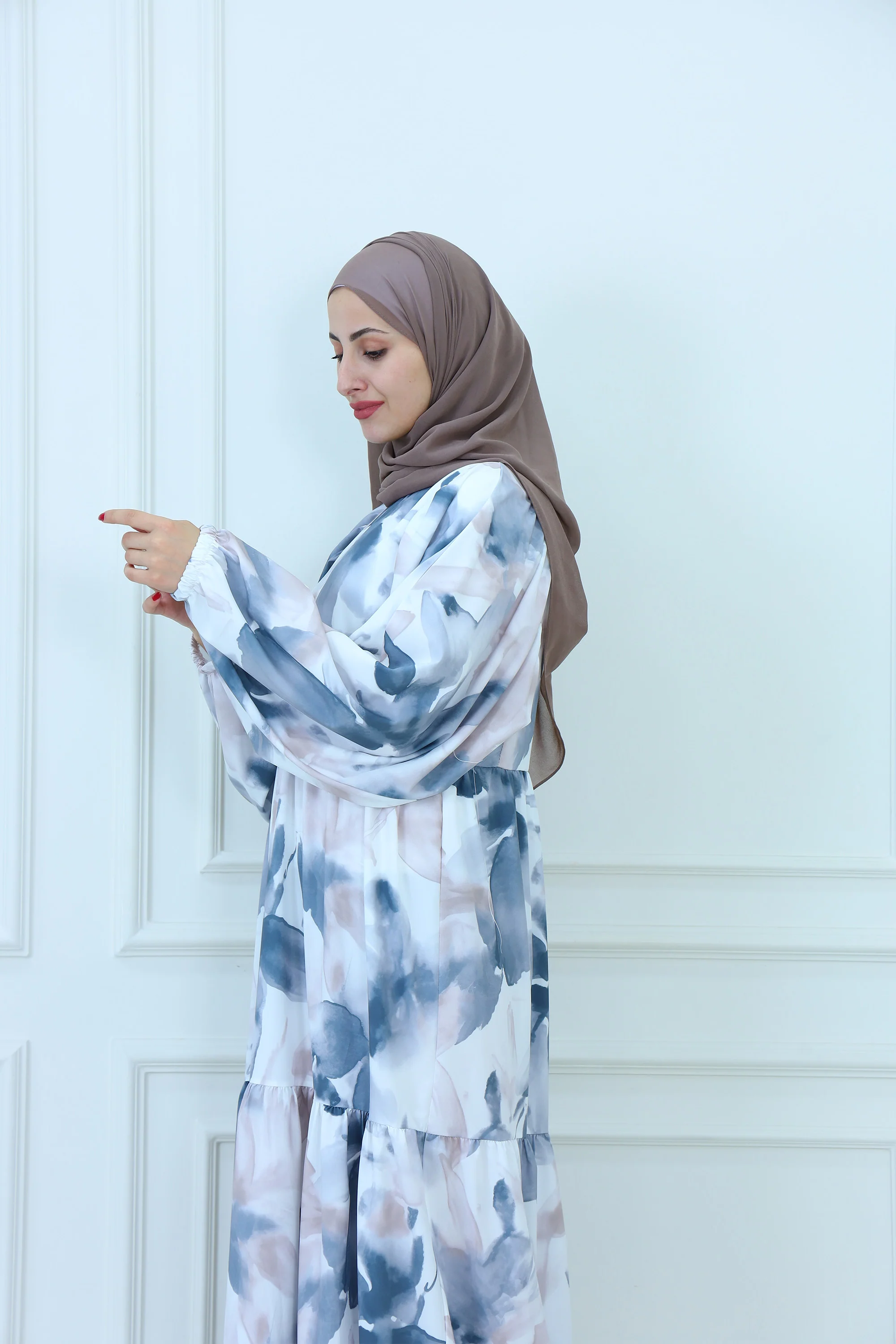 Elegant Floral Modest Maxi Dress