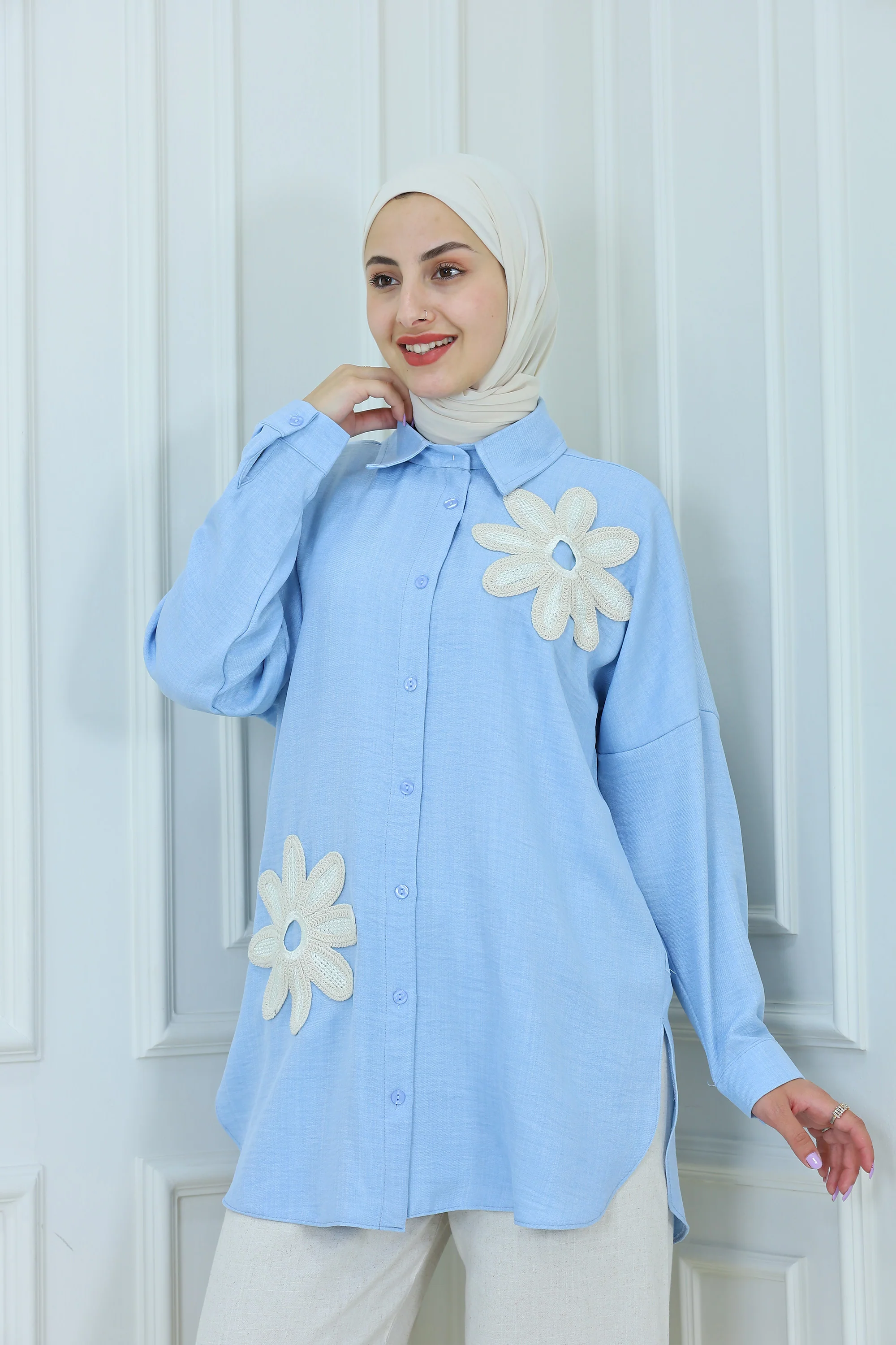 Elegant 2-Pcs Outfit Set With Flowers