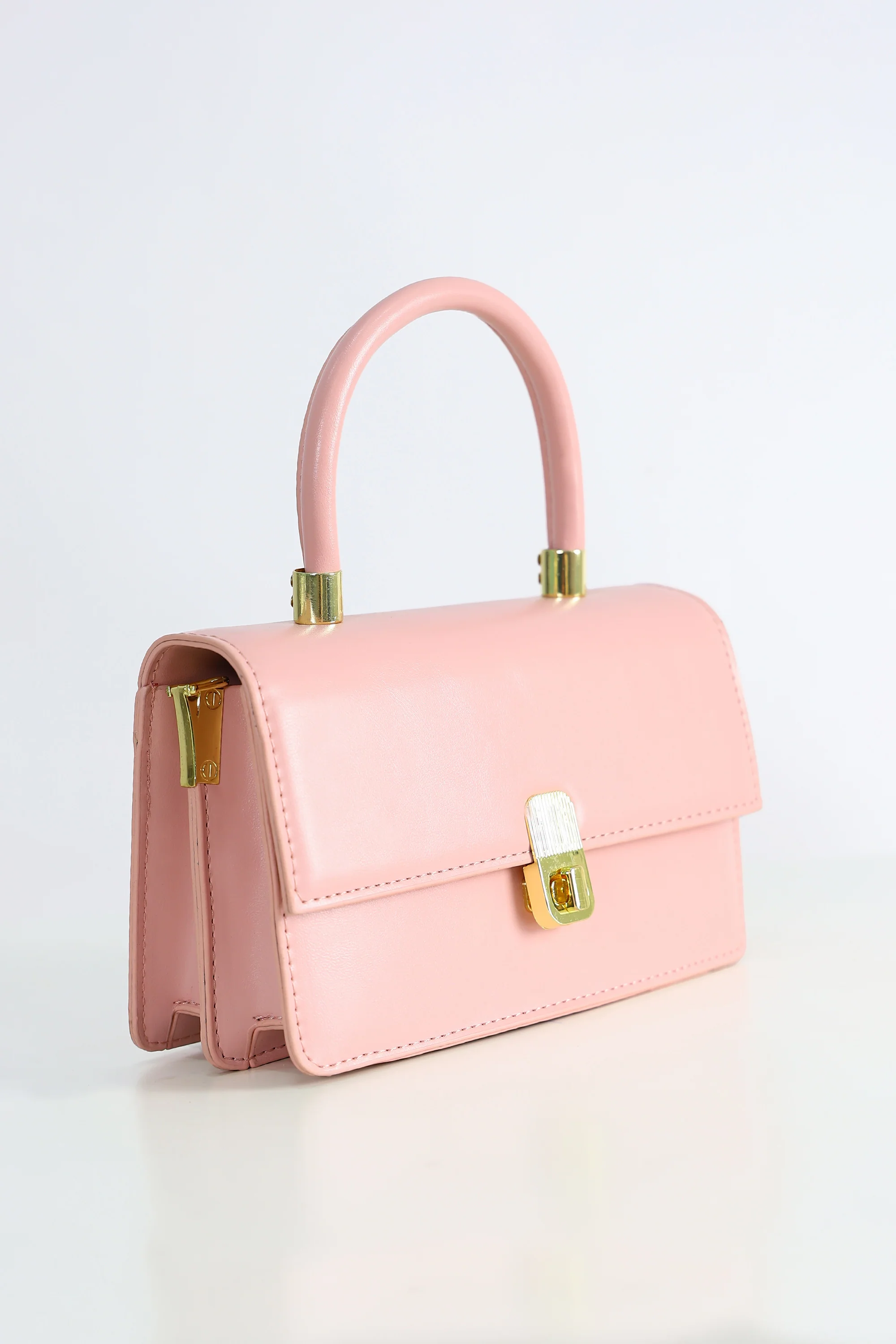 Chic Hand Bag with Golden Details