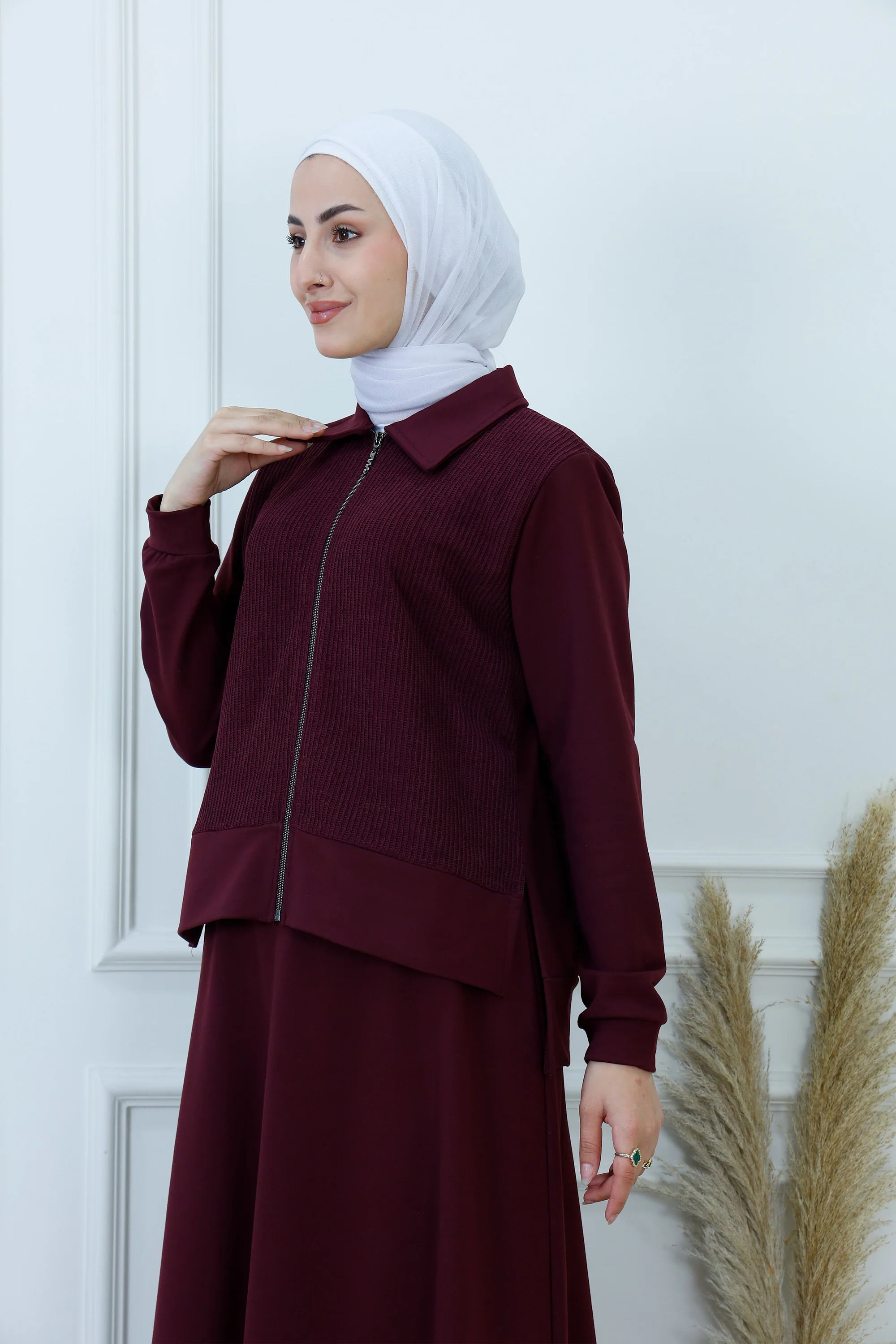 The Two-Tone Texture Skirt Suit