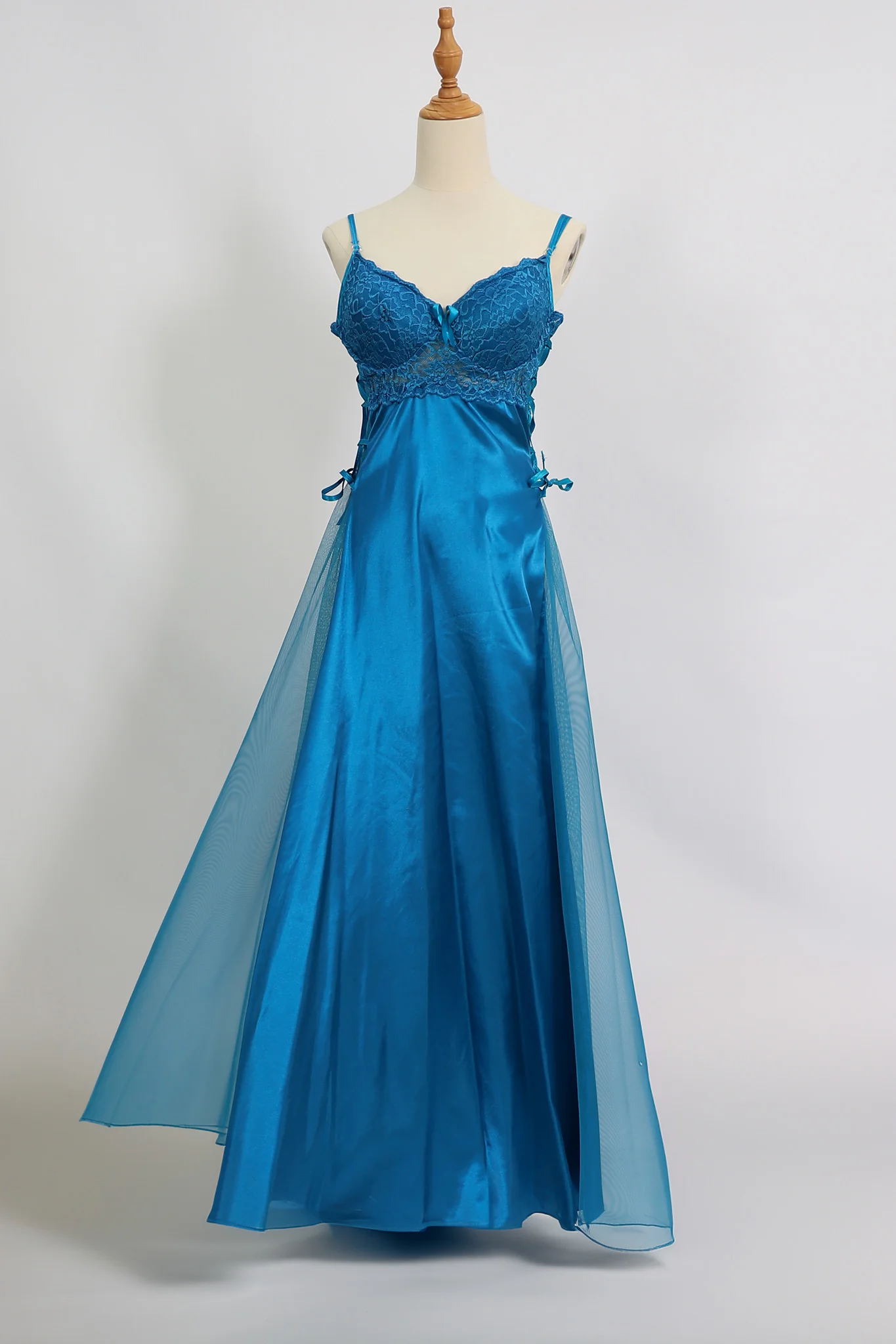 Long Satin and Lace Lingerie