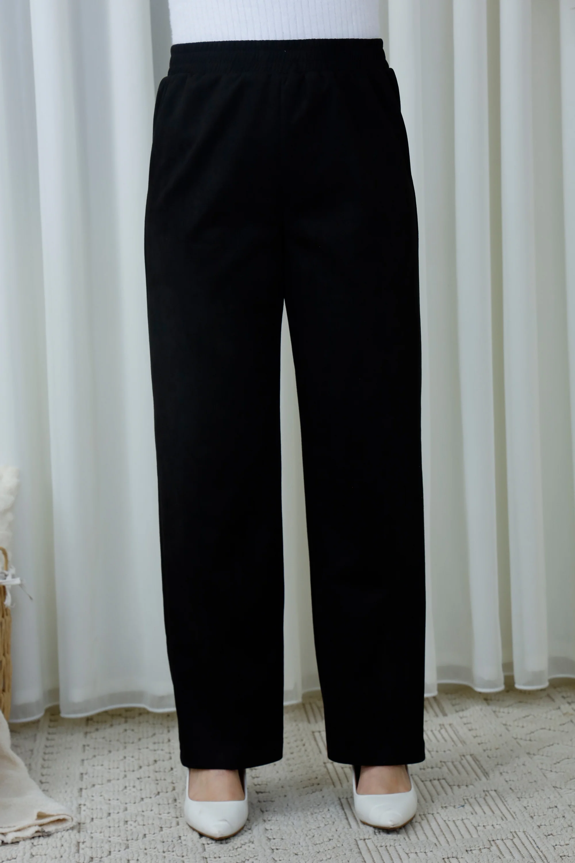 Straight-Leg Elastic Waist Pants