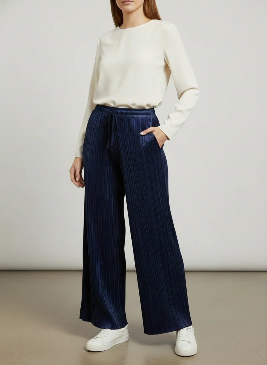 Wide-Ribbed Pants