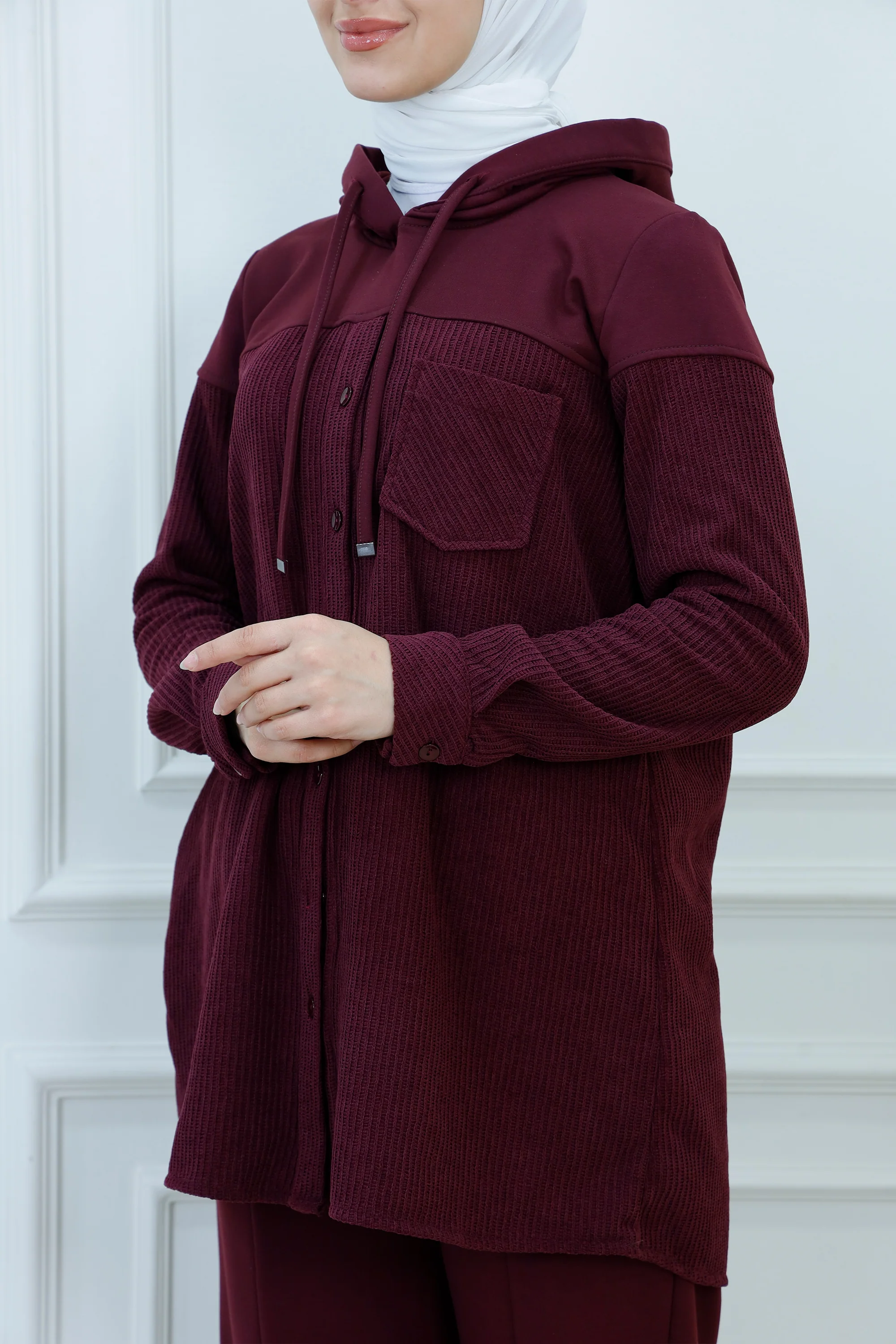 The Textured Panel Tunic Tracksuit with Pocket