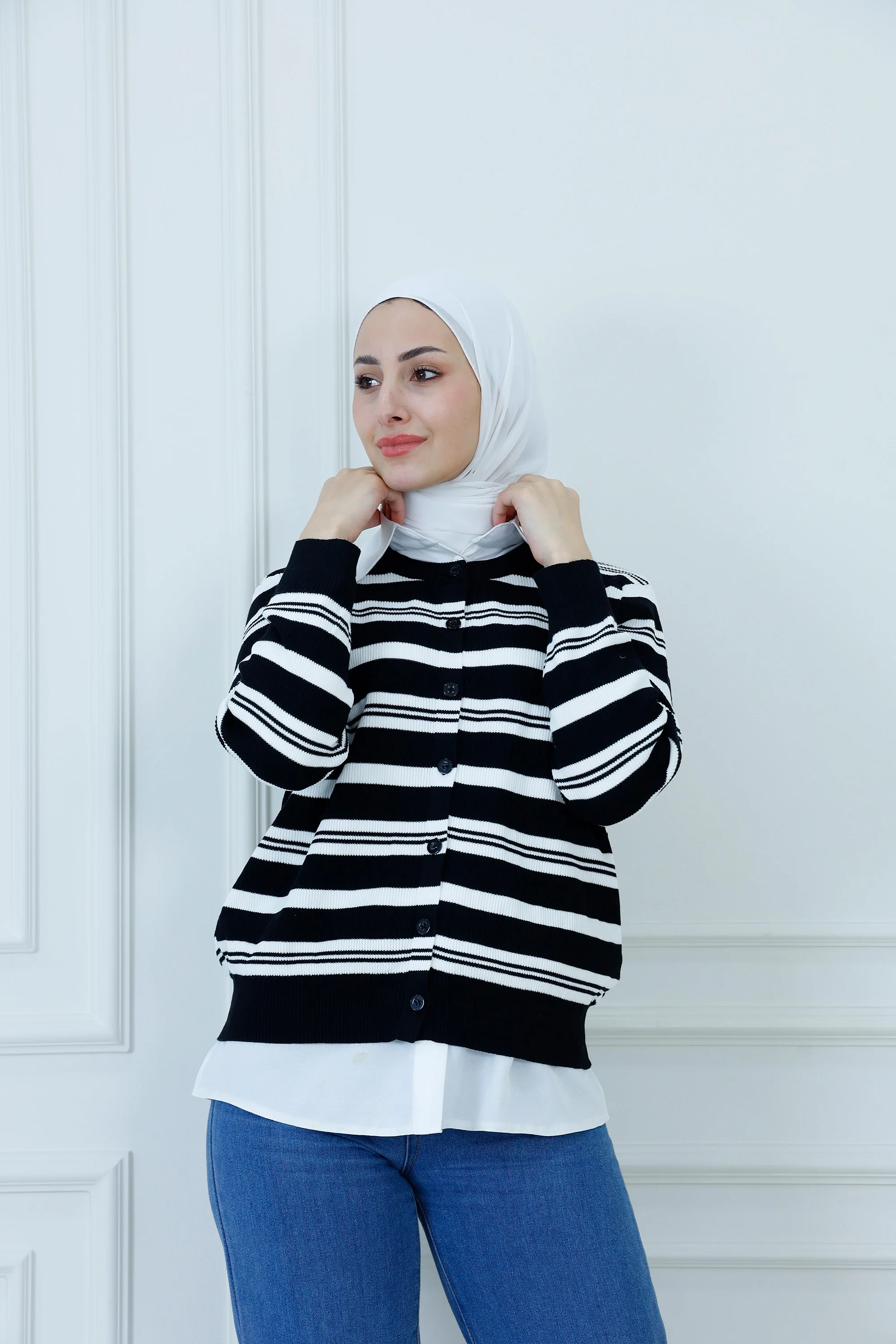 Multi Stripe Ribbed Knit Top