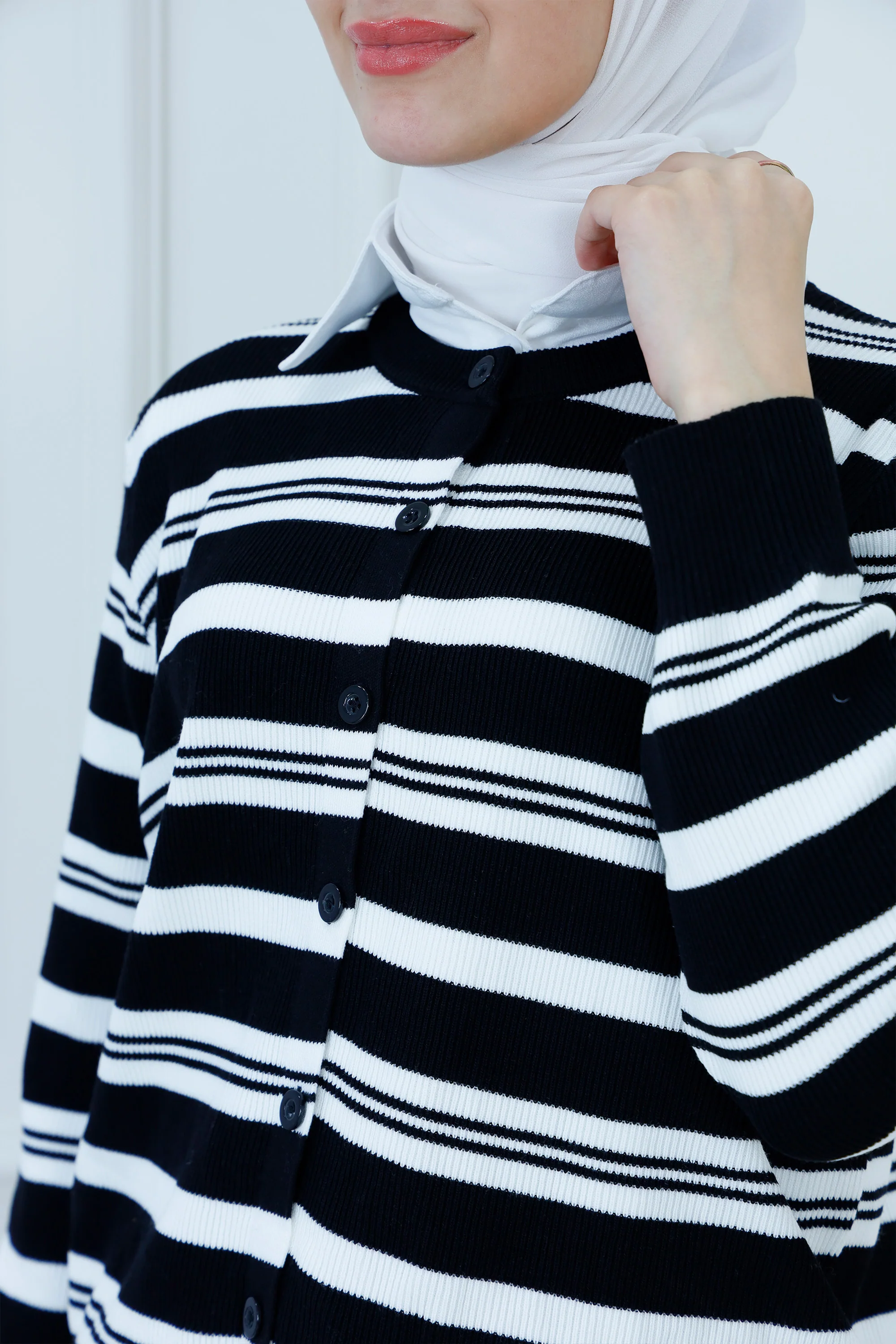 Multi Stripe Ribbed Knit Top