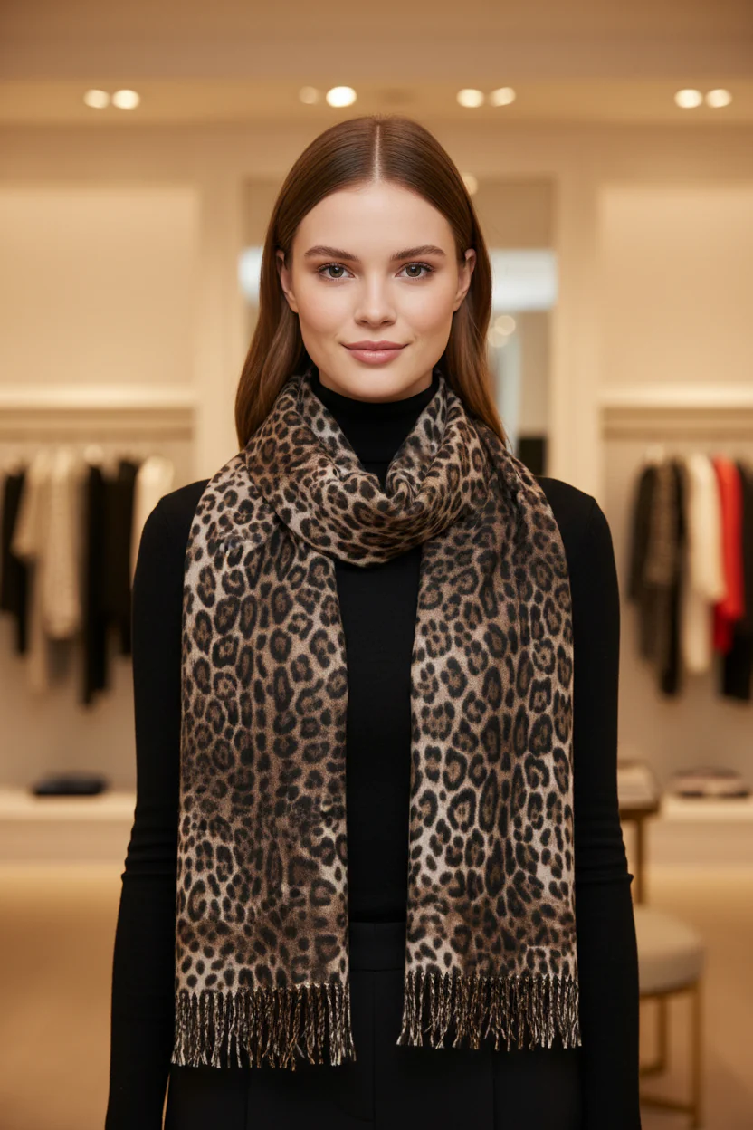 Leopard Luxe Winter Scarf �C Soft, Warm & Stylish