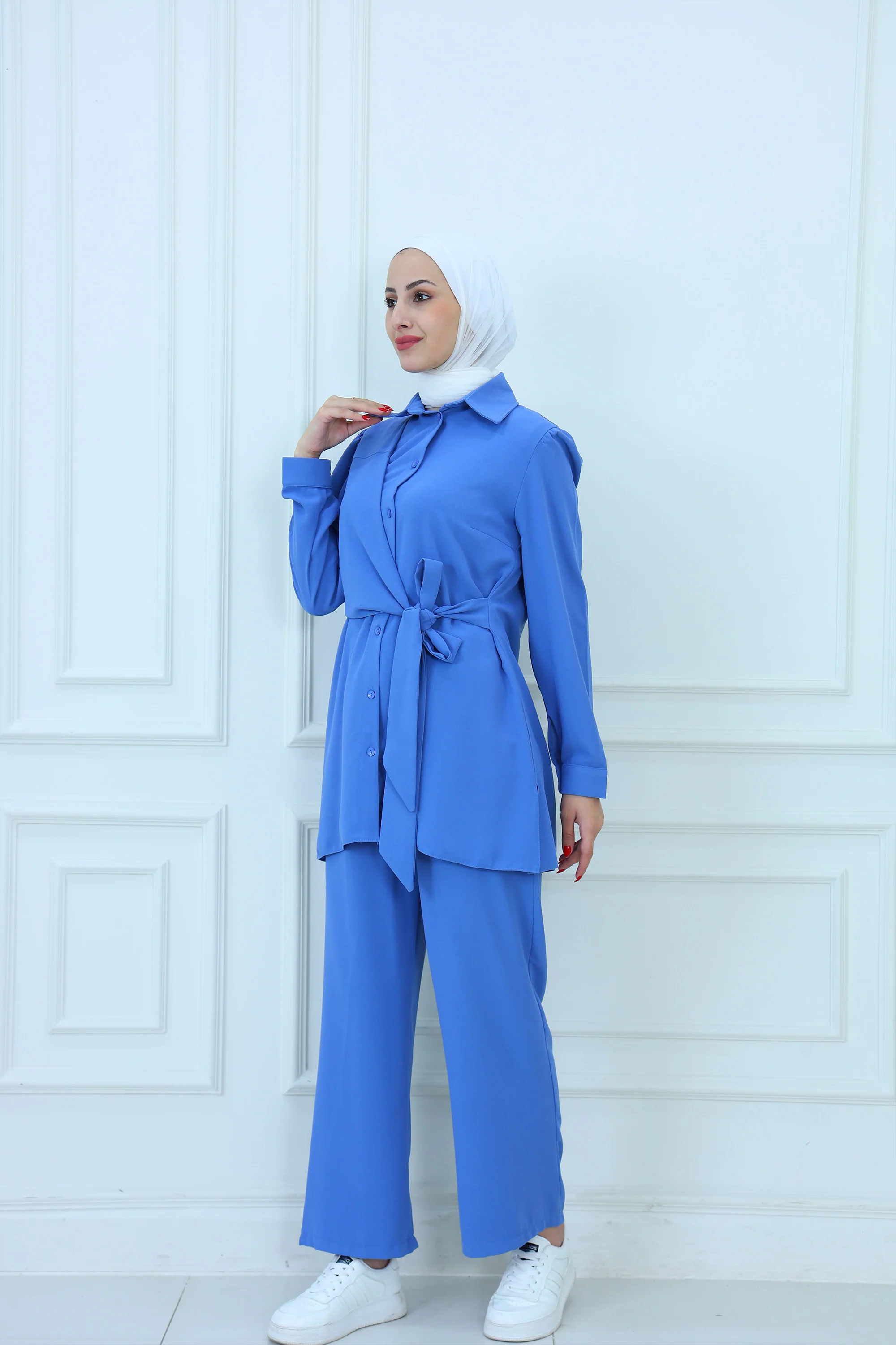 Two-Piece Modest Suit with Tie-Waist