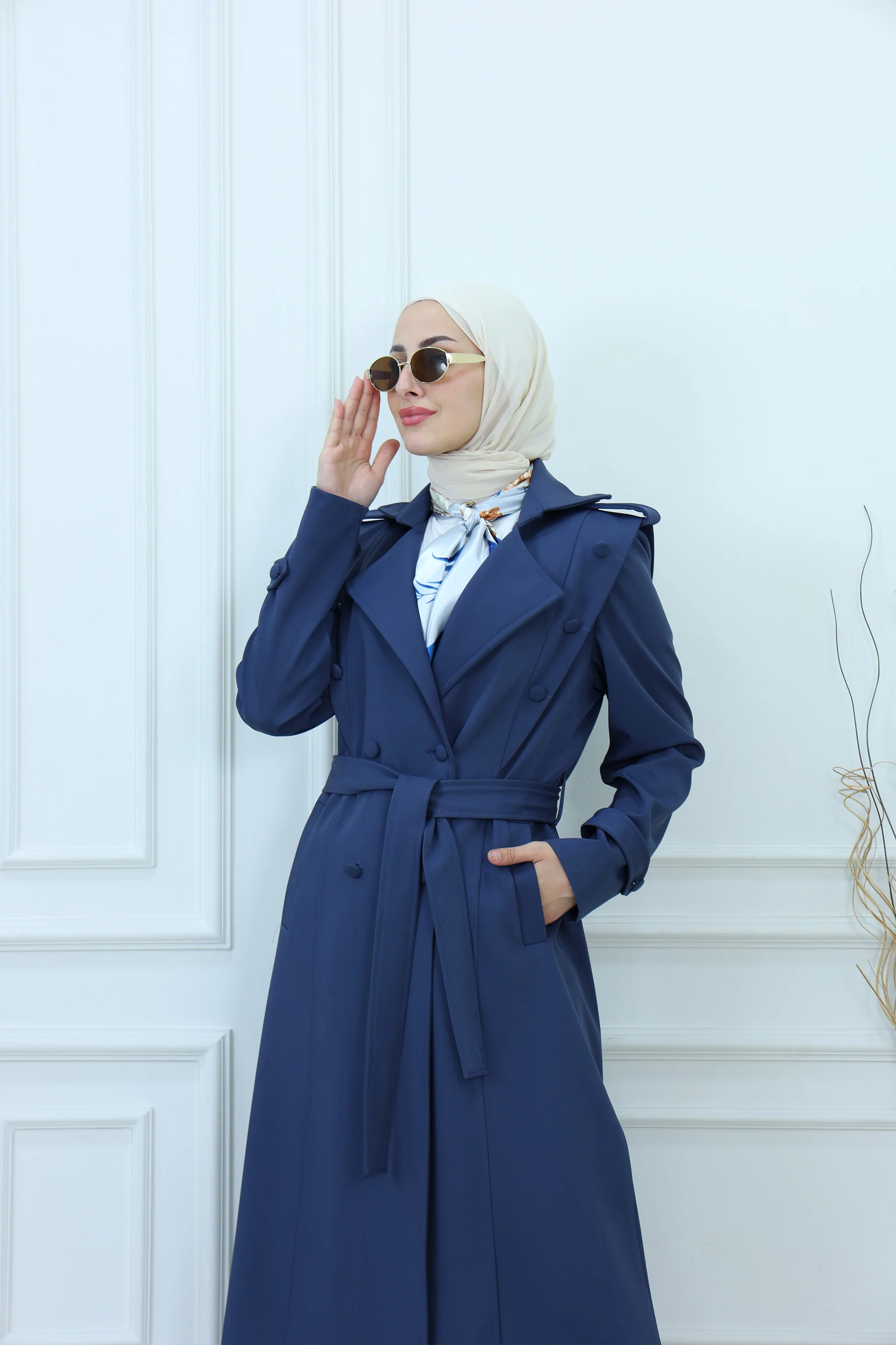 Classic Belted Modest Trench Coat