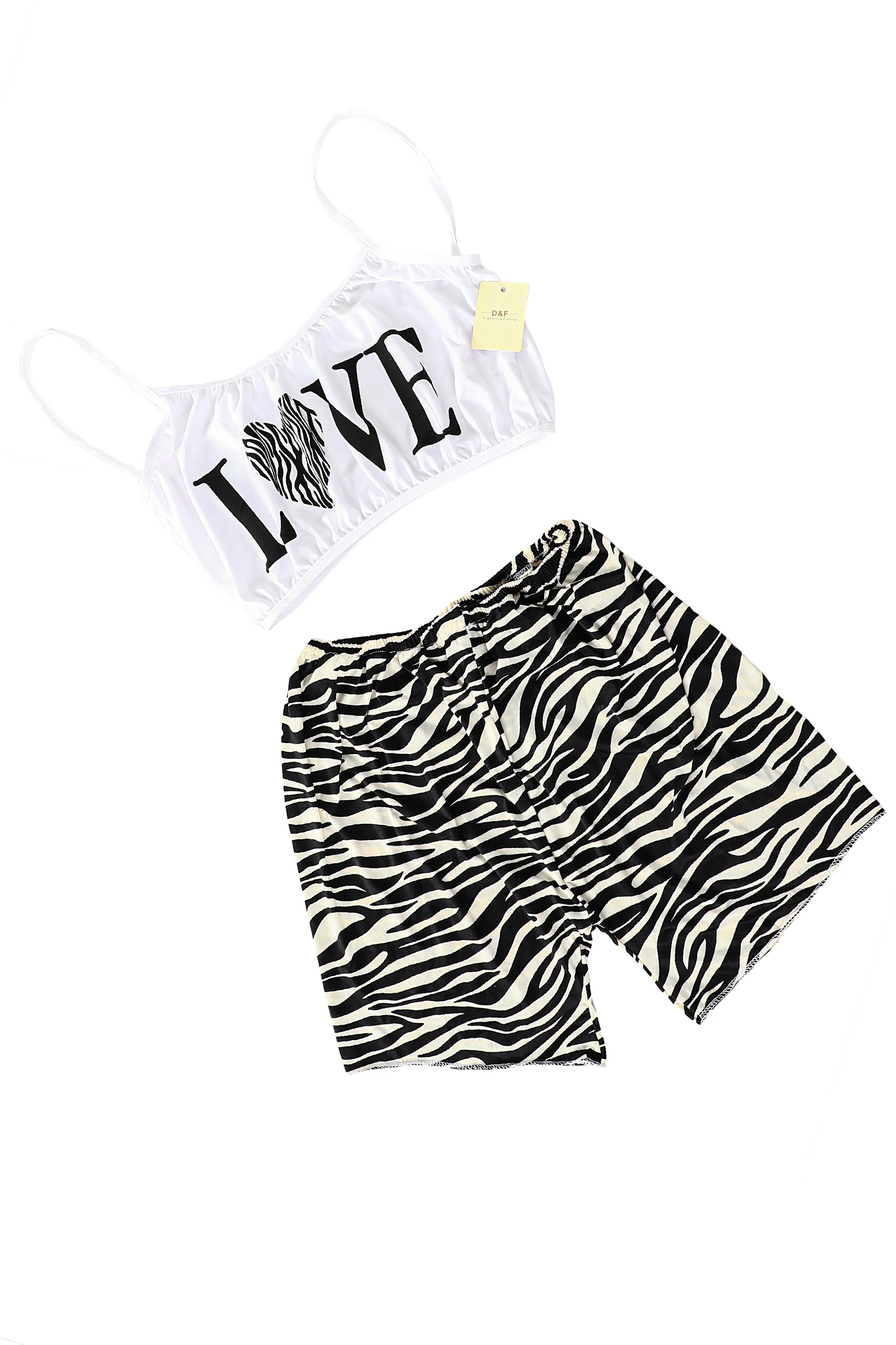 Crop-Top 2-Pcs Shorts Pajama