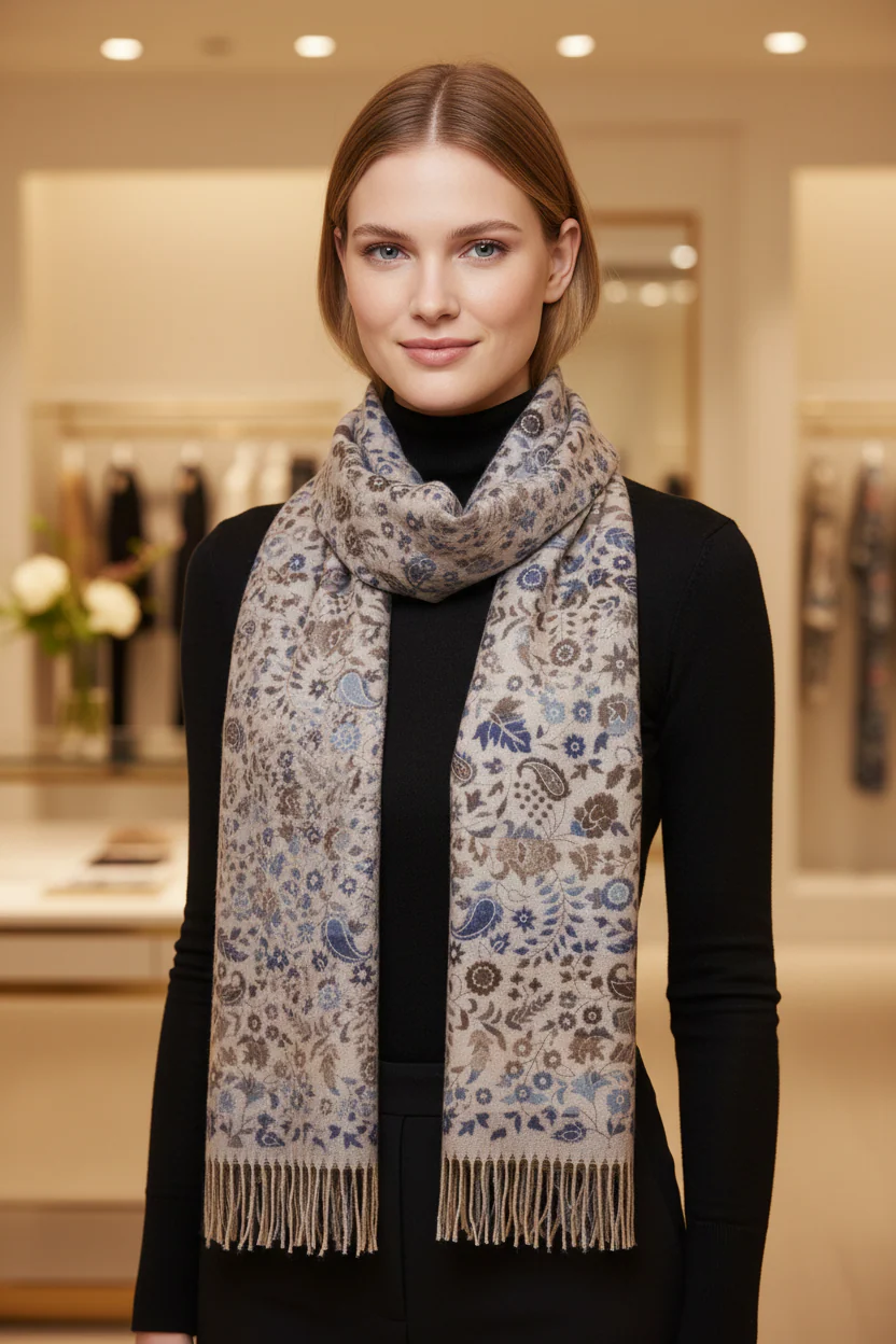 Oriental Blossom Winter Scarf