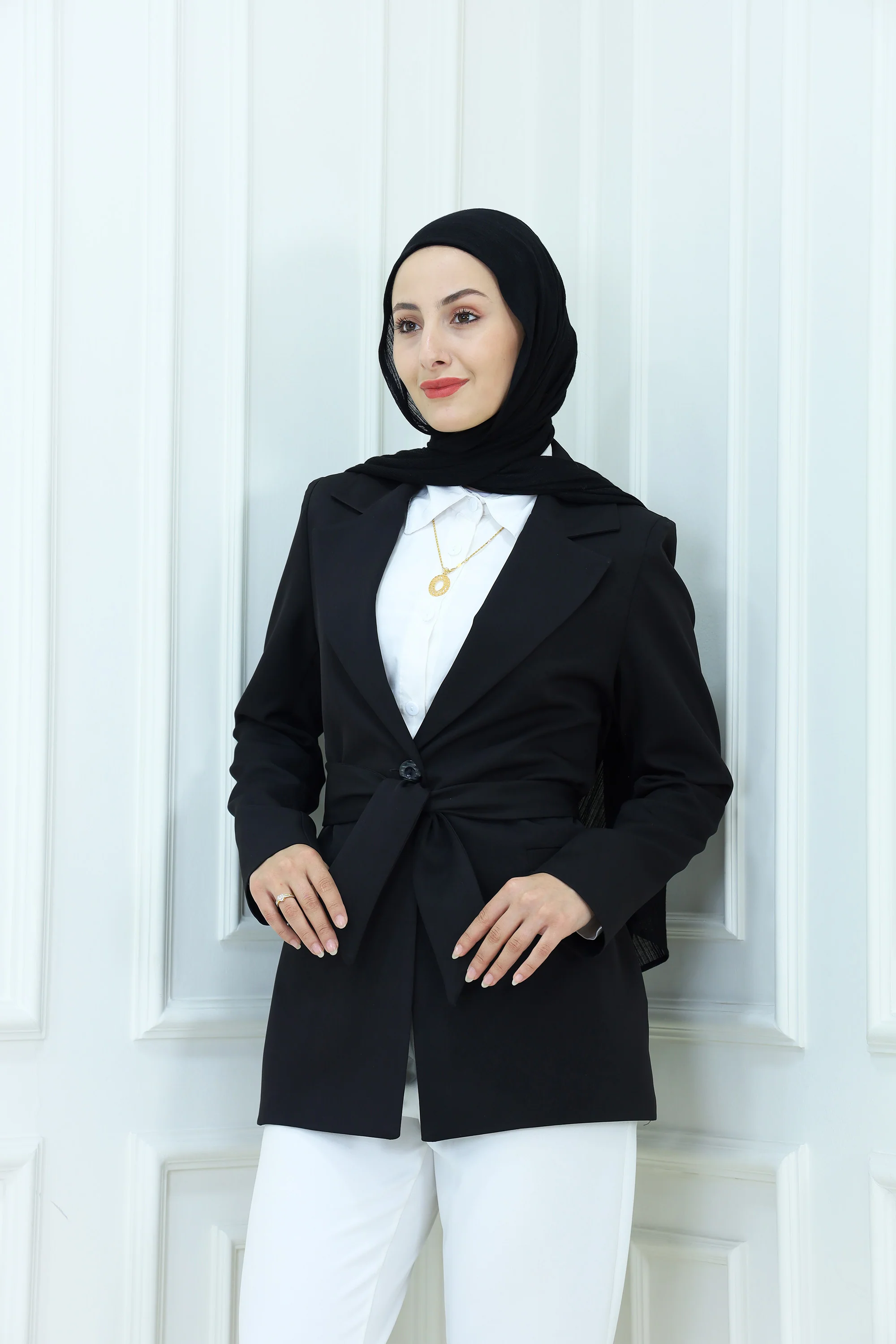 Elegant Waist-Tie Women's Blazer