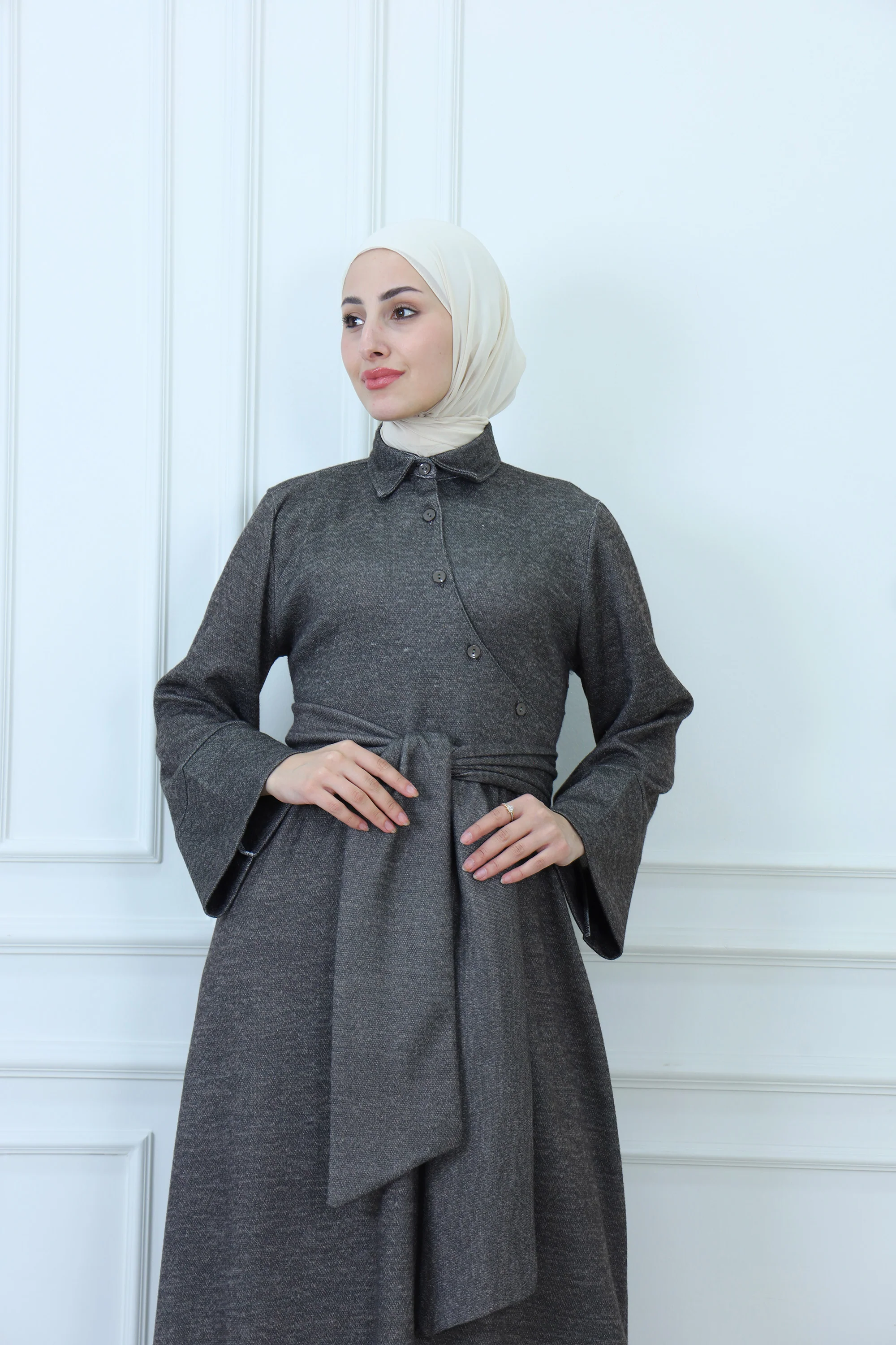 The Elegant Full-Length Tie-Waist Dress