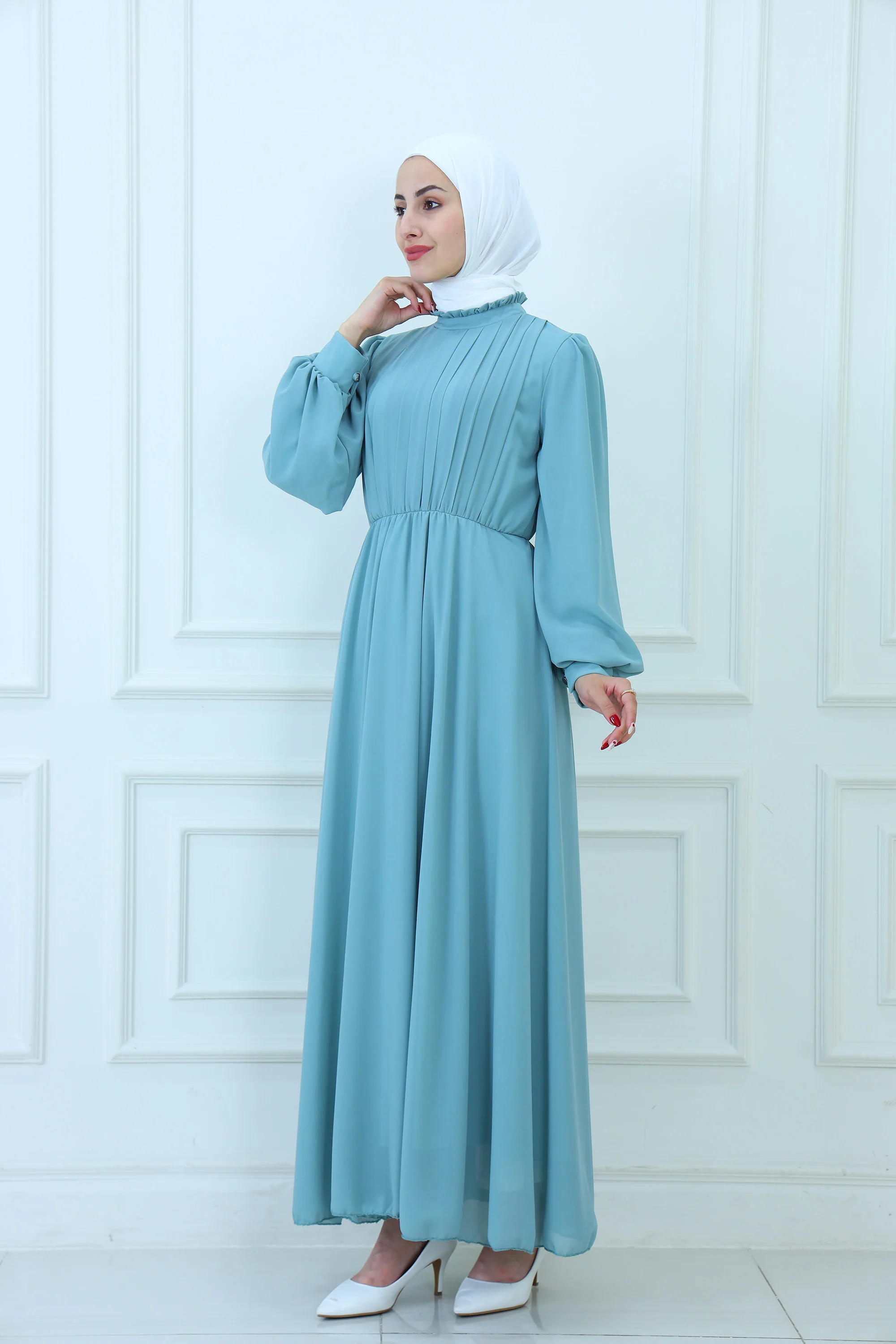 Chest Pleated Maxi Dress