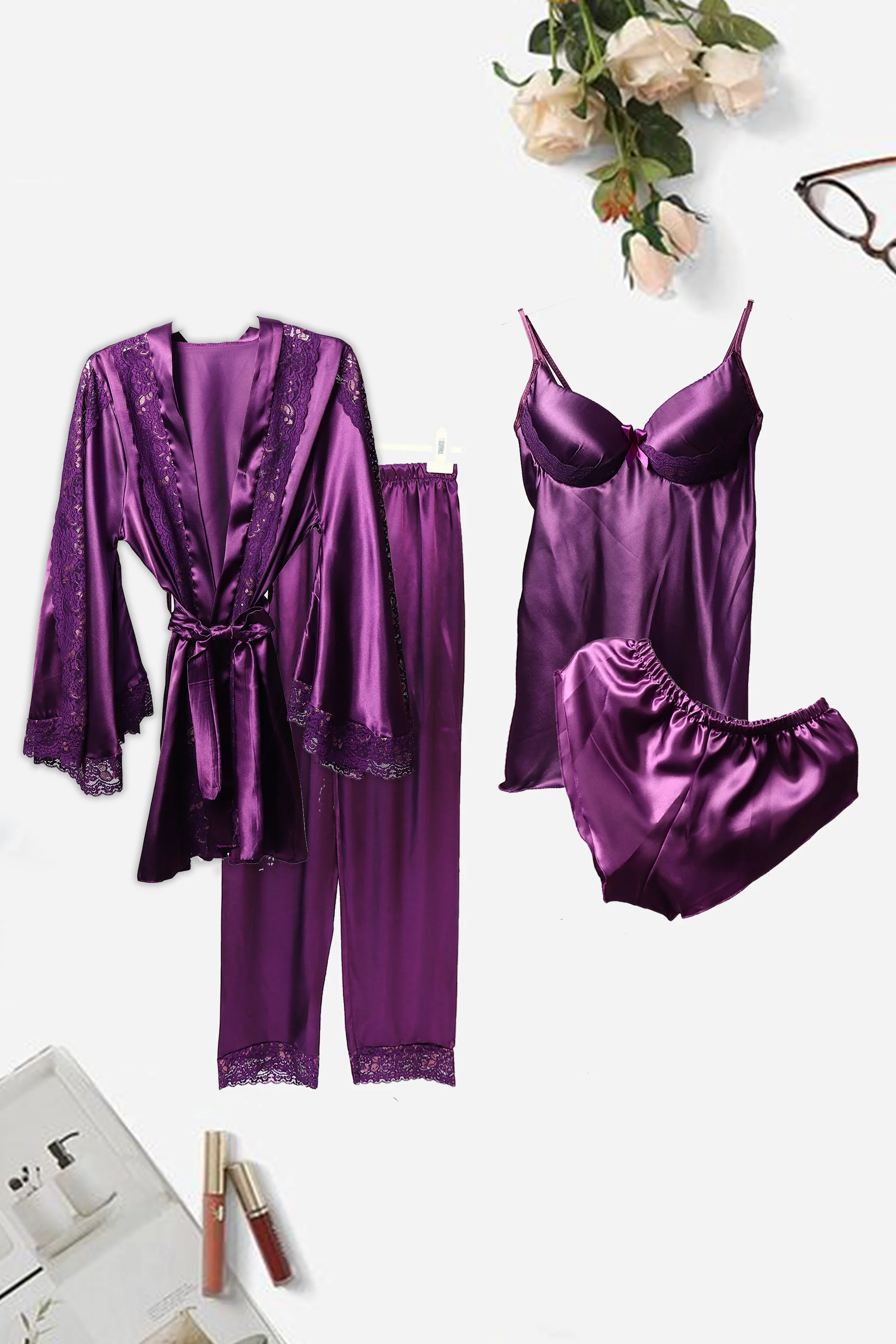 4 Pieces Lingerie Set