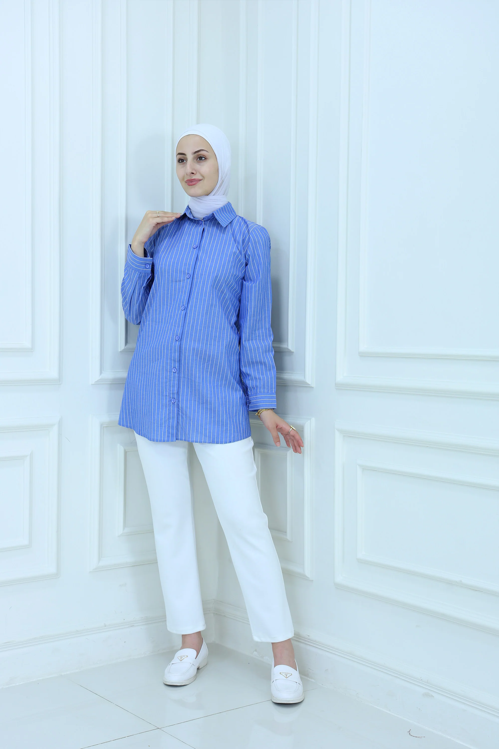 Shirt with Thin Stripes