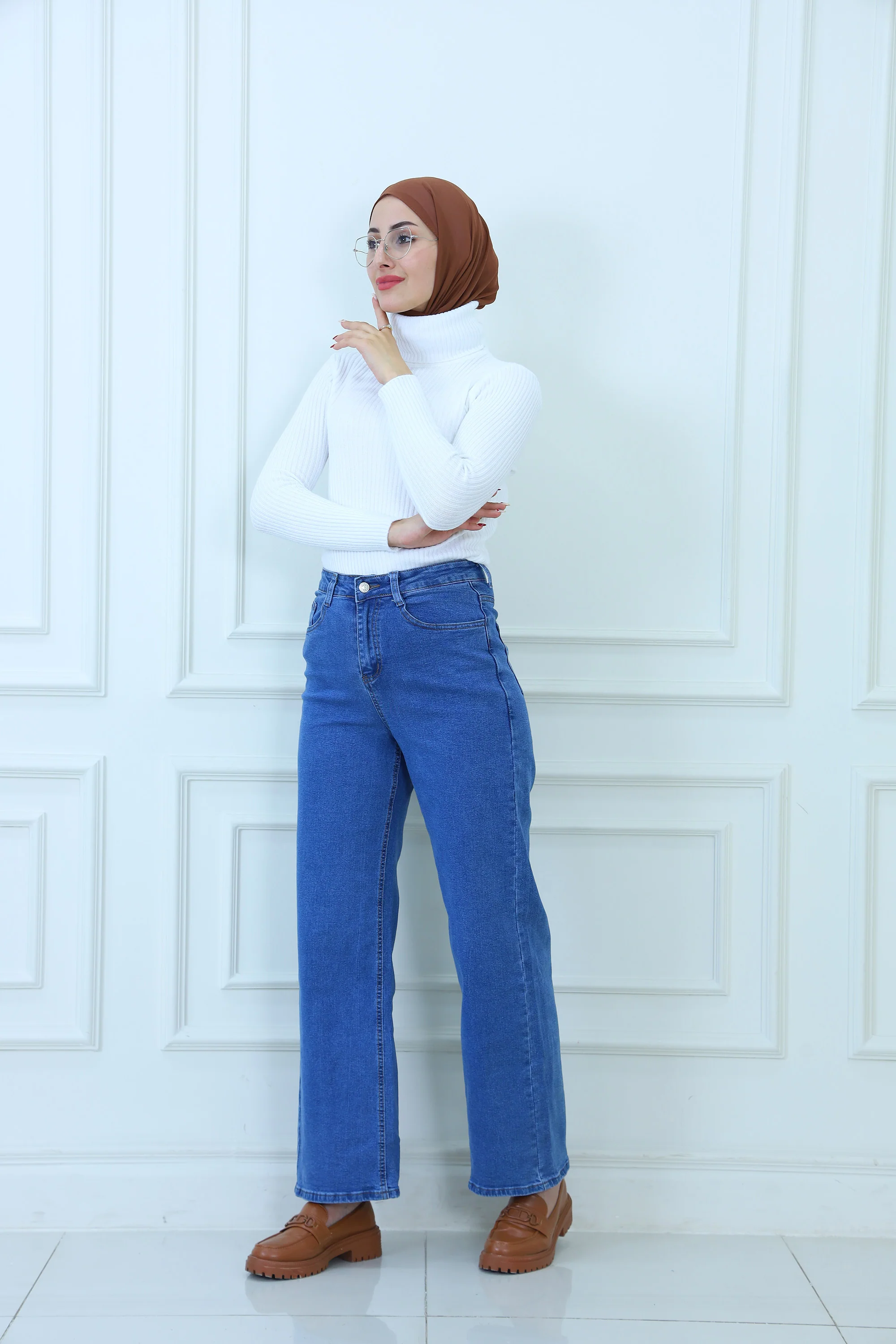 High-Waist Straight Leg Jeans for Women