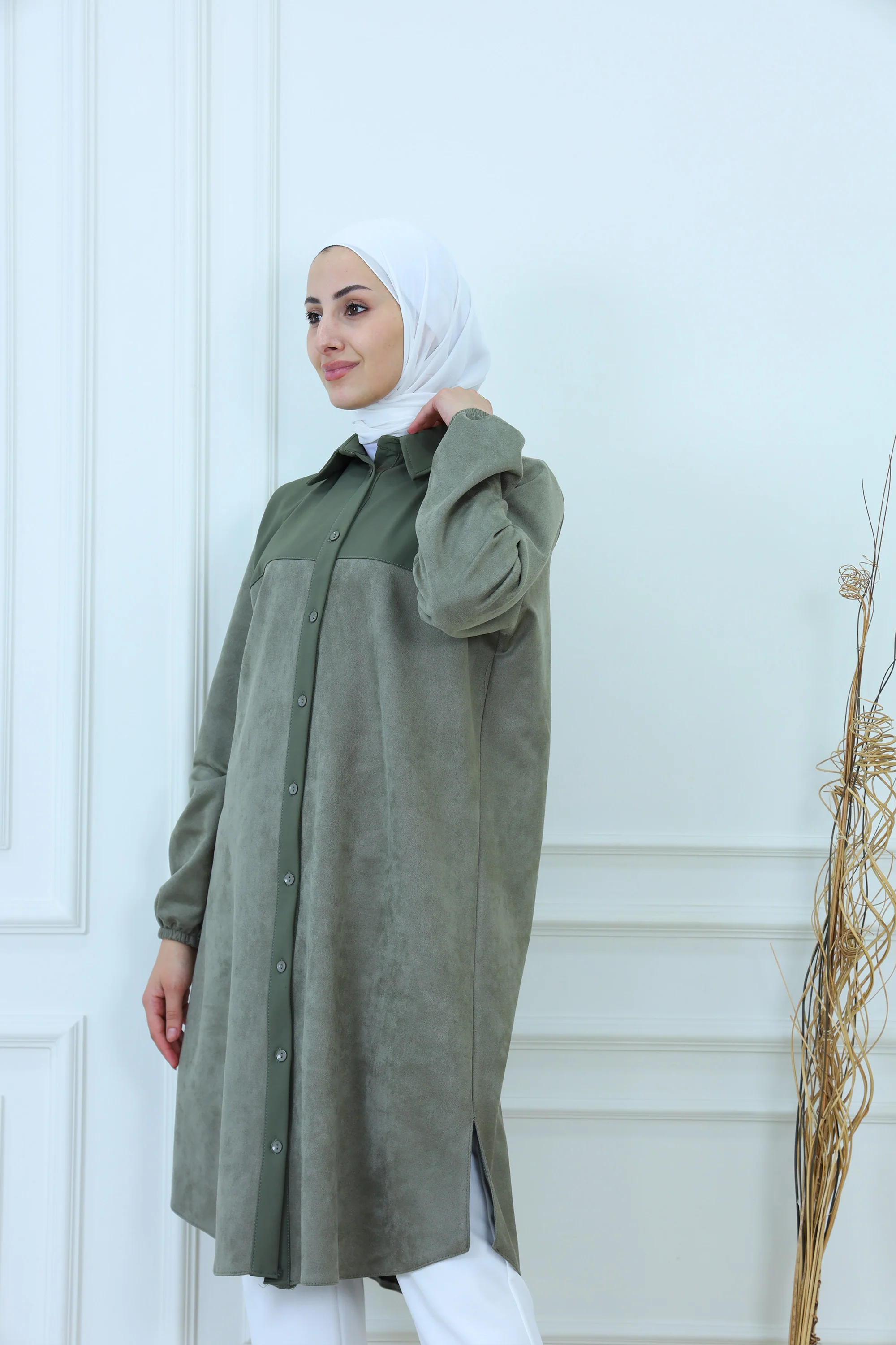 Two-Tone Button-Down Tunic