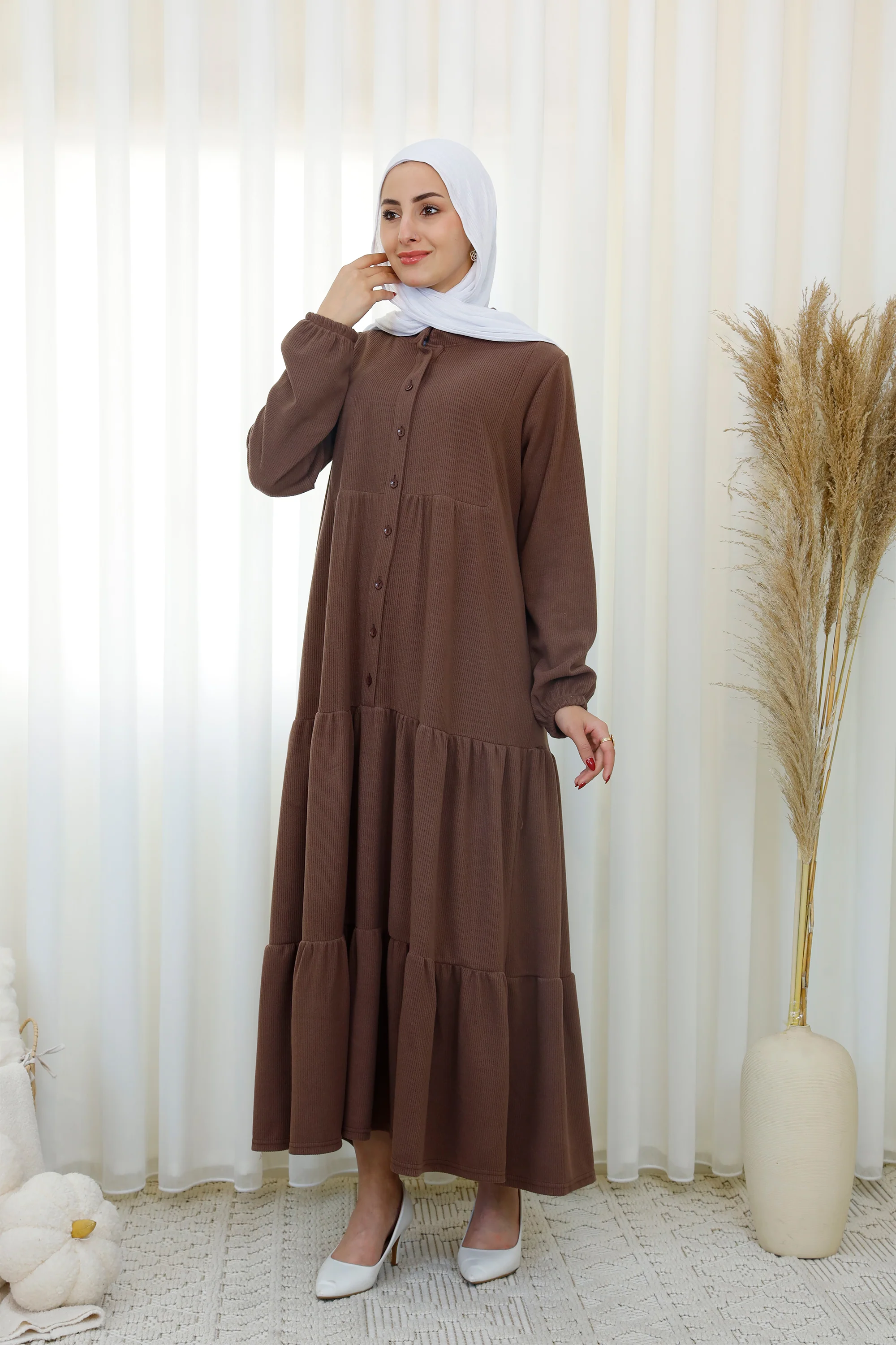 Ribbed Tiered Maxi Dress �C Modest & Elegant Everyday Wear