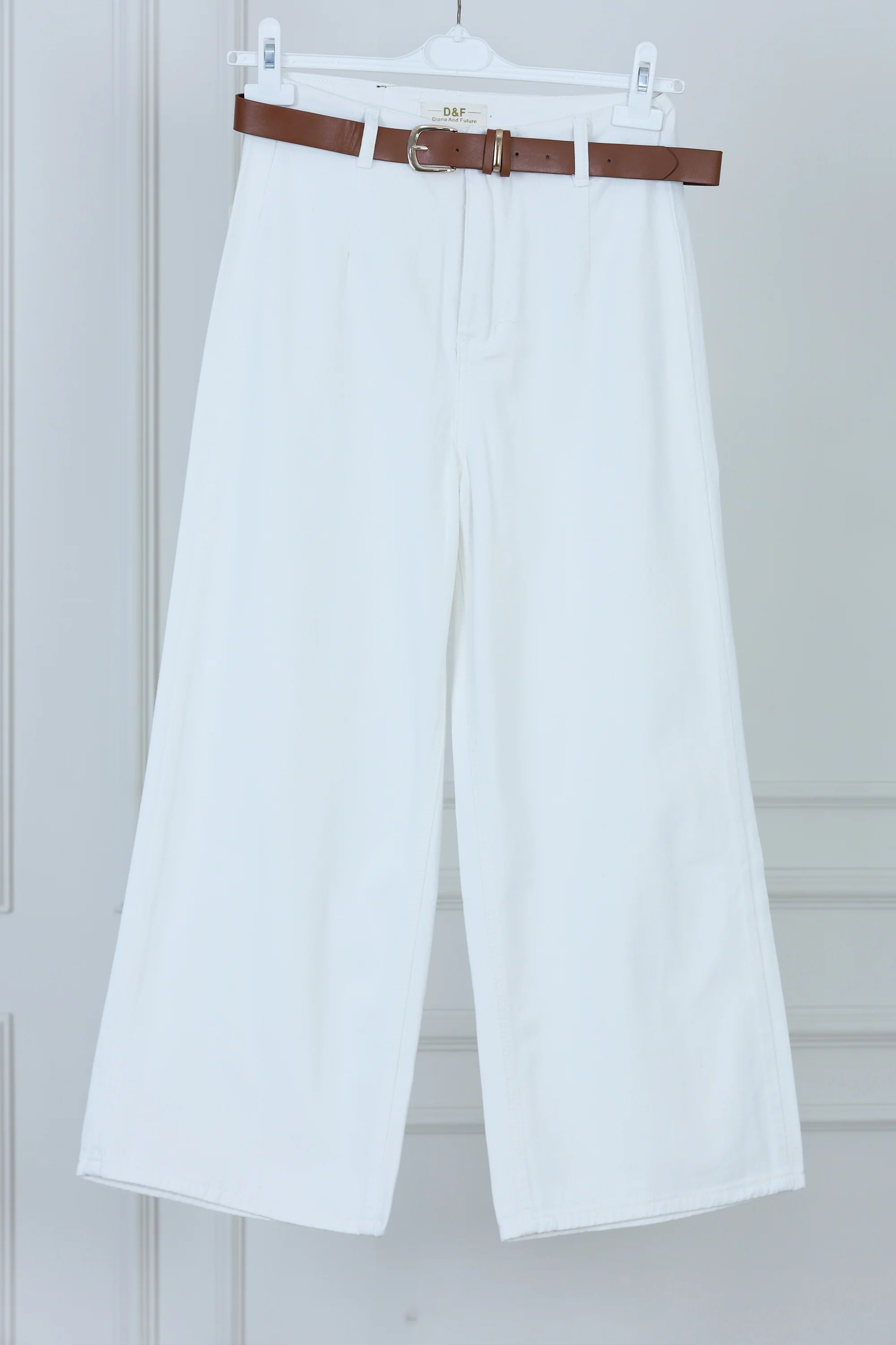 White Straight Fit Pants