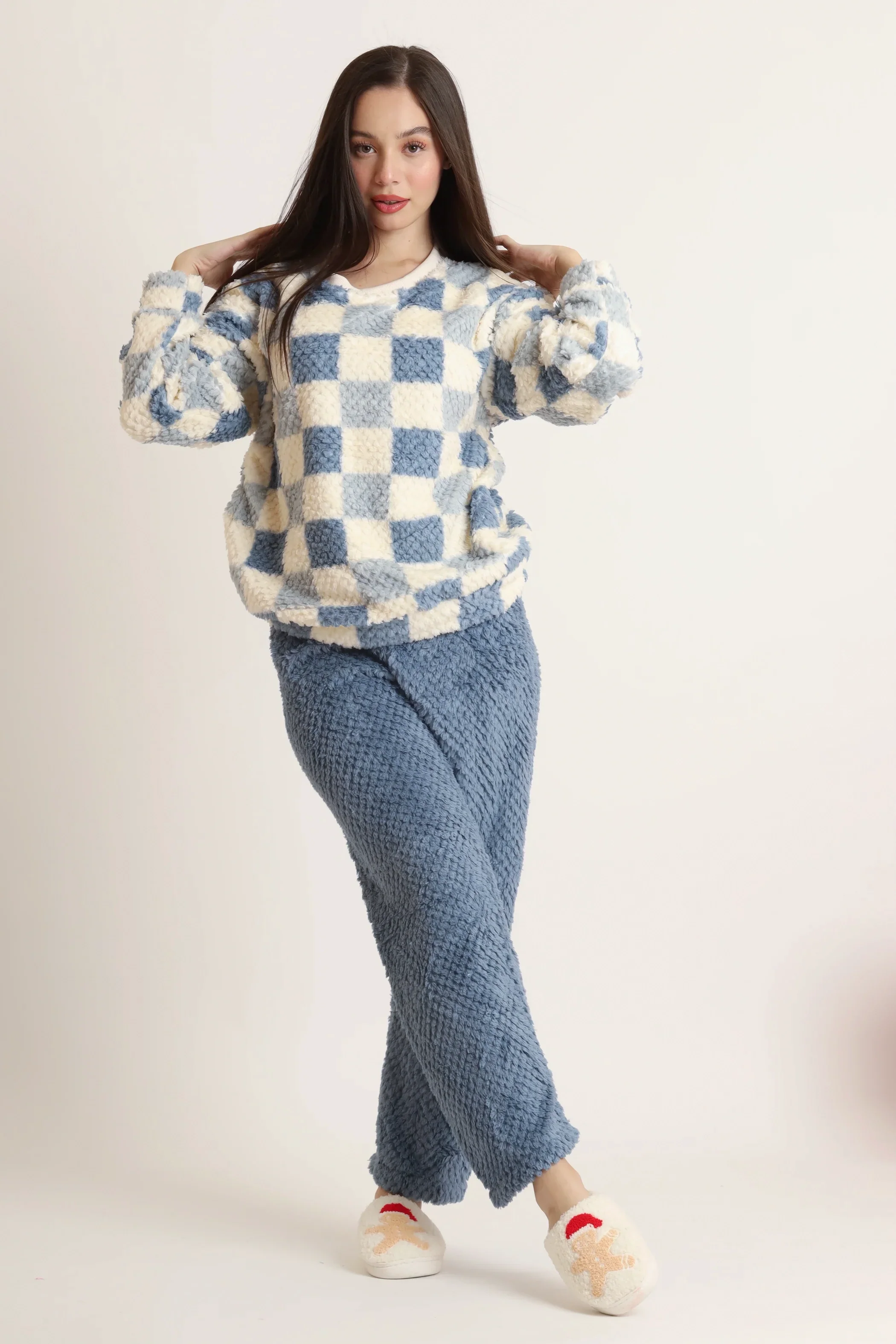 Chic Checkered Loungewear Ensemble