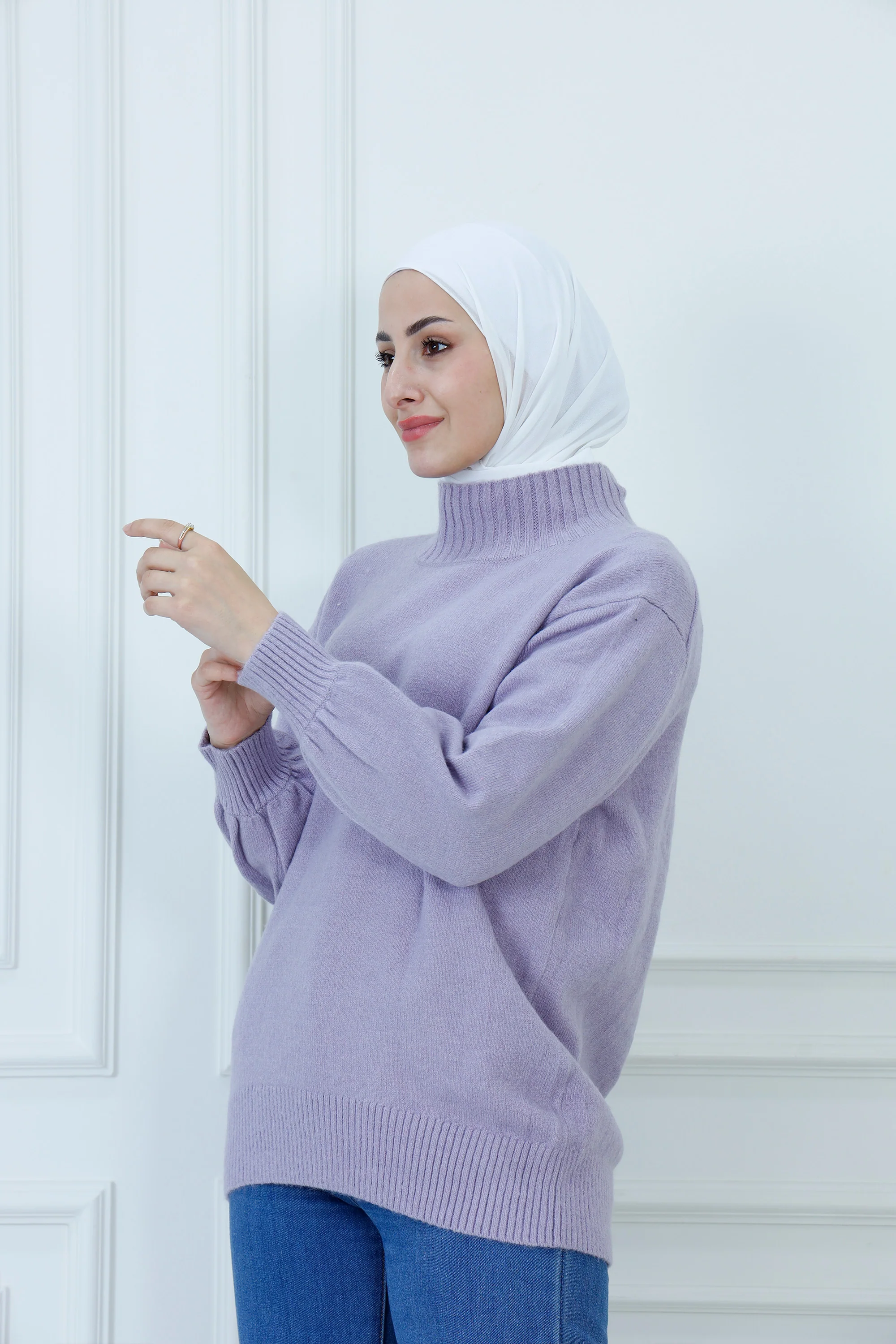 Oversized Cozy Mock Neck Sweater