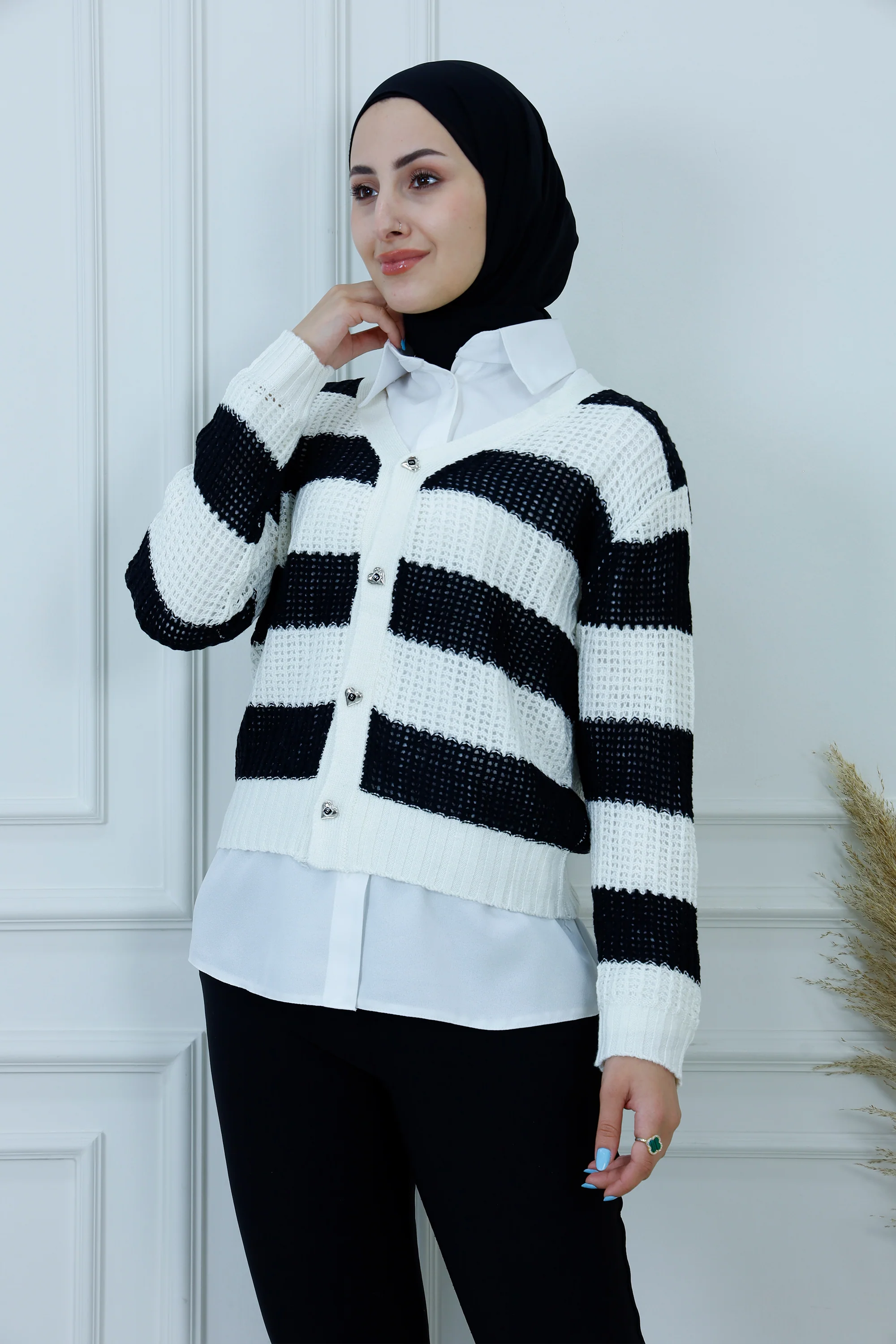 Bold Striped Knit Cardigan