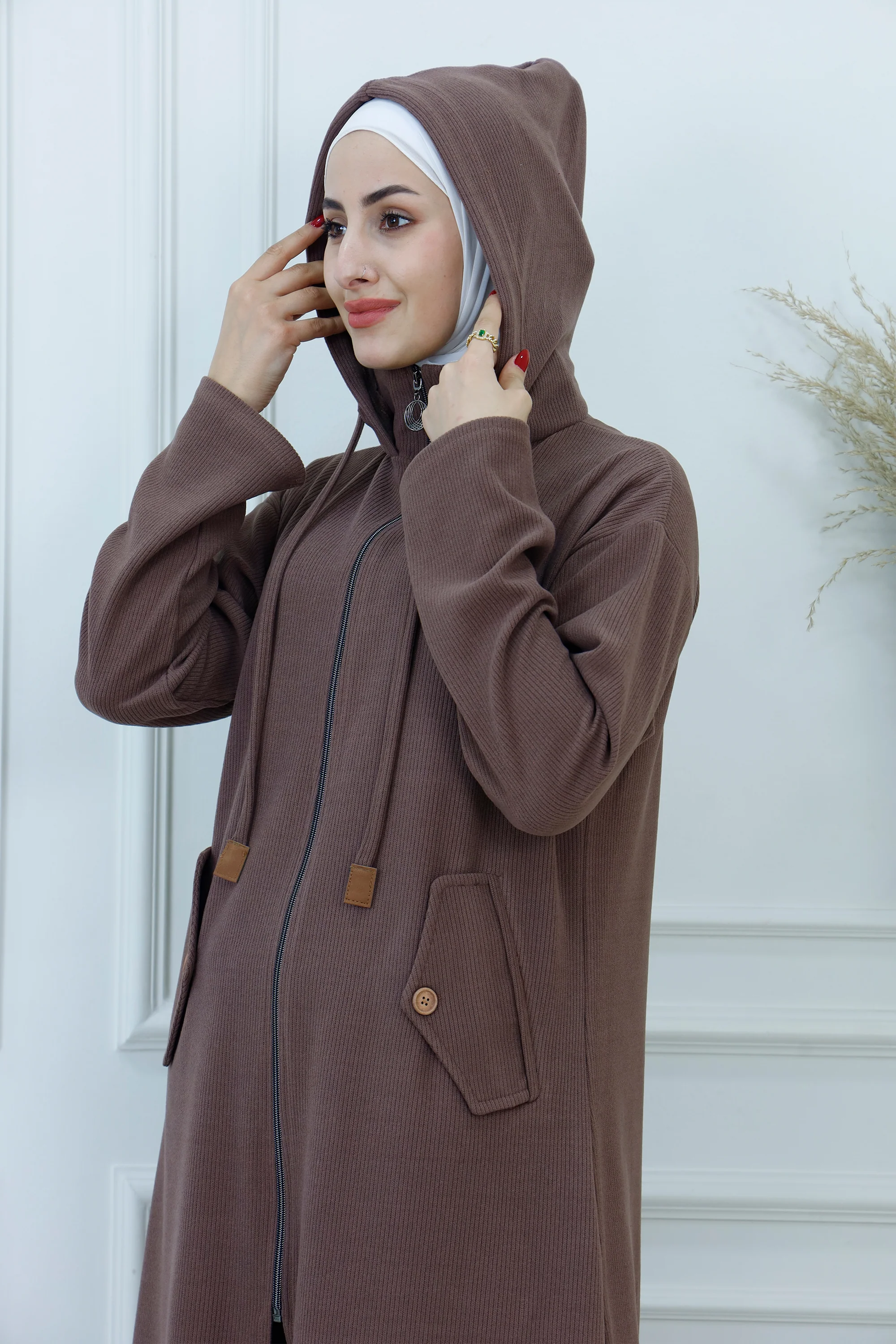 Ribbed Zip-Up Hooded Tracksuit