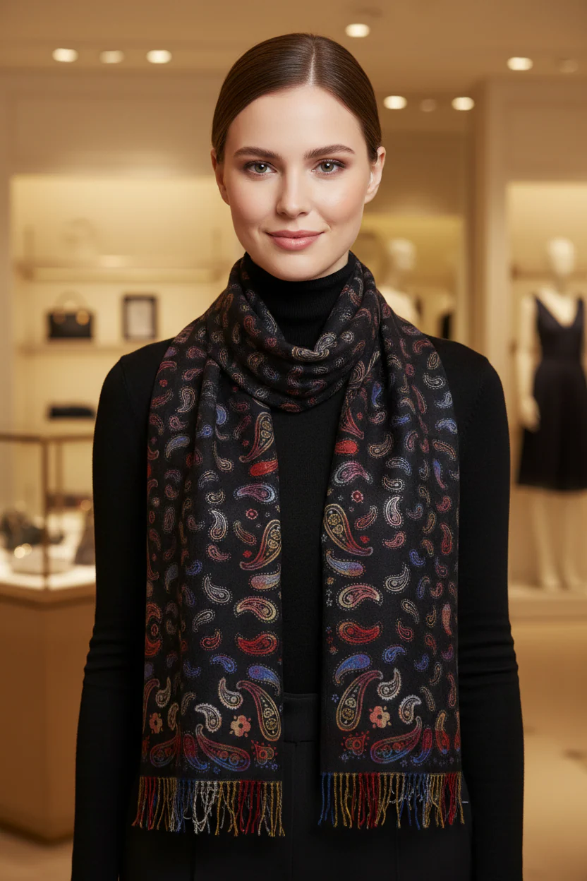 Oriental Swirl Winter Scarf