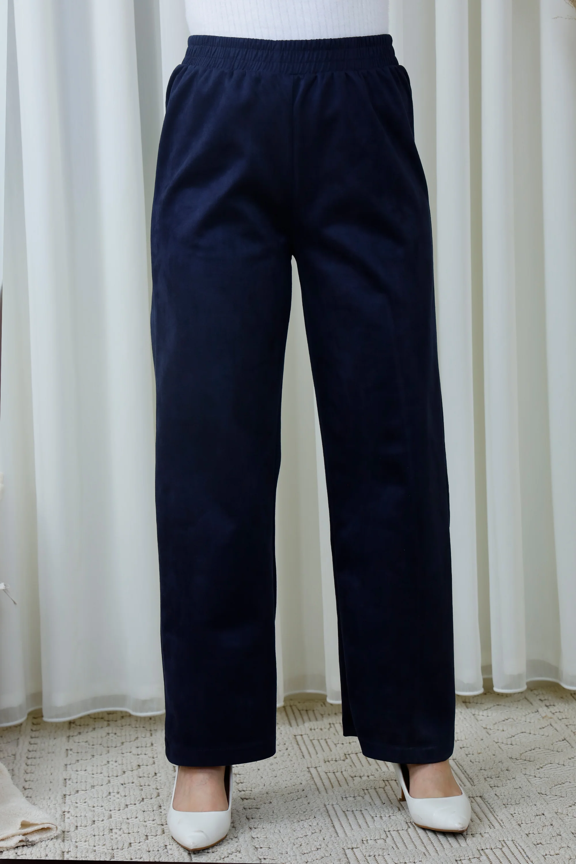 Straight-Leg Elastic Waist Pants
