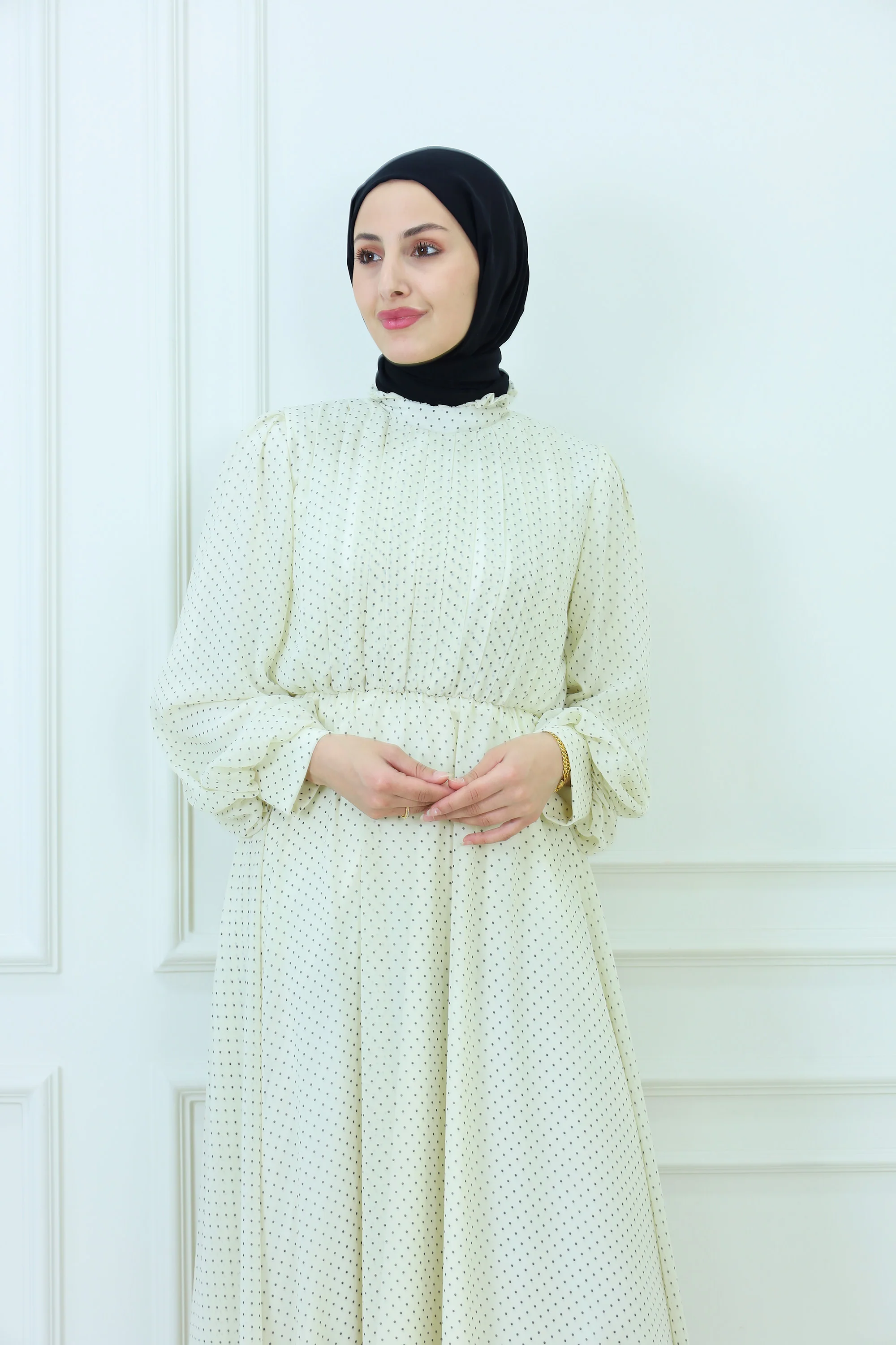 Modest Polka Dot Maxi Dress