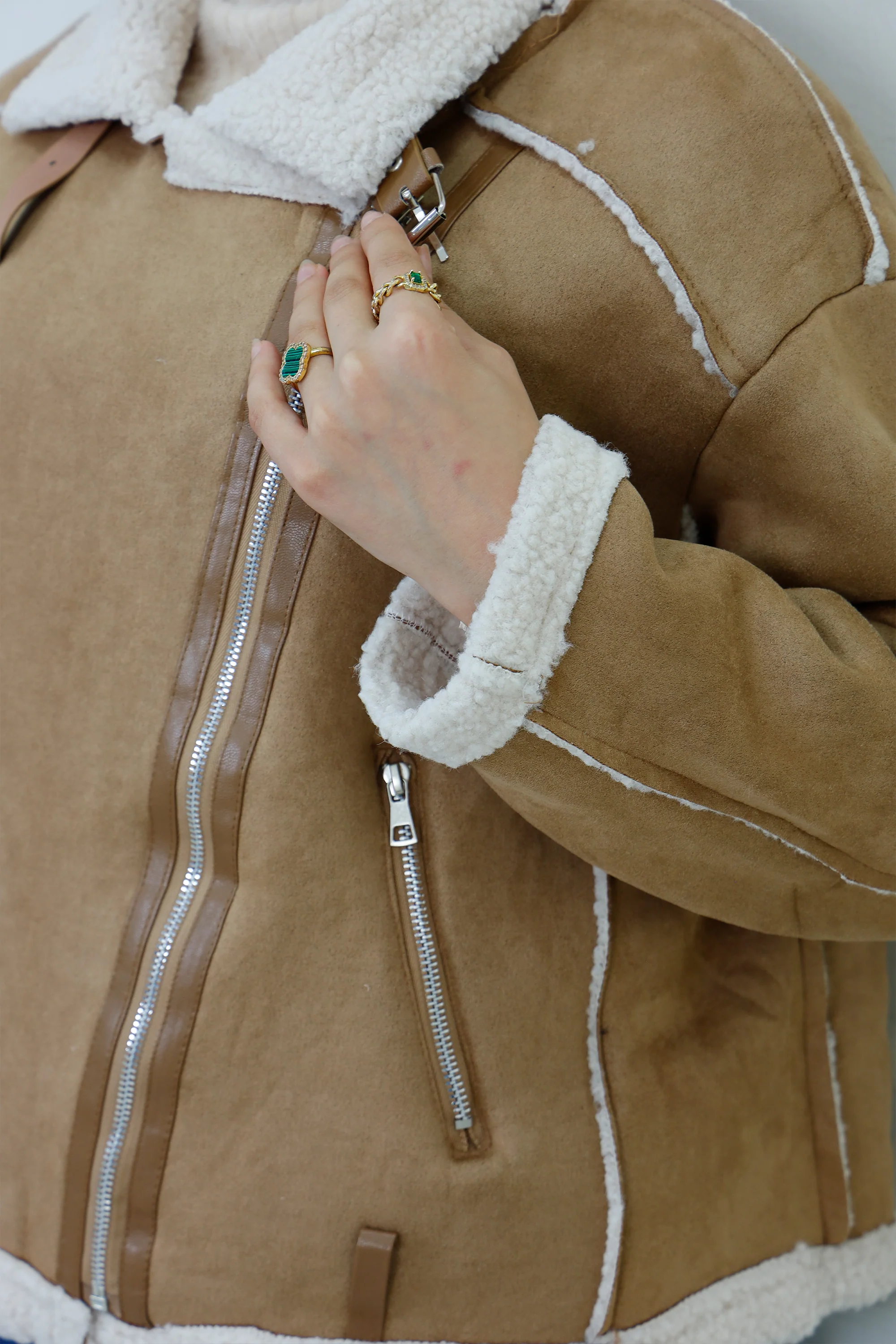 Women's Nubuck Shearling Jacket