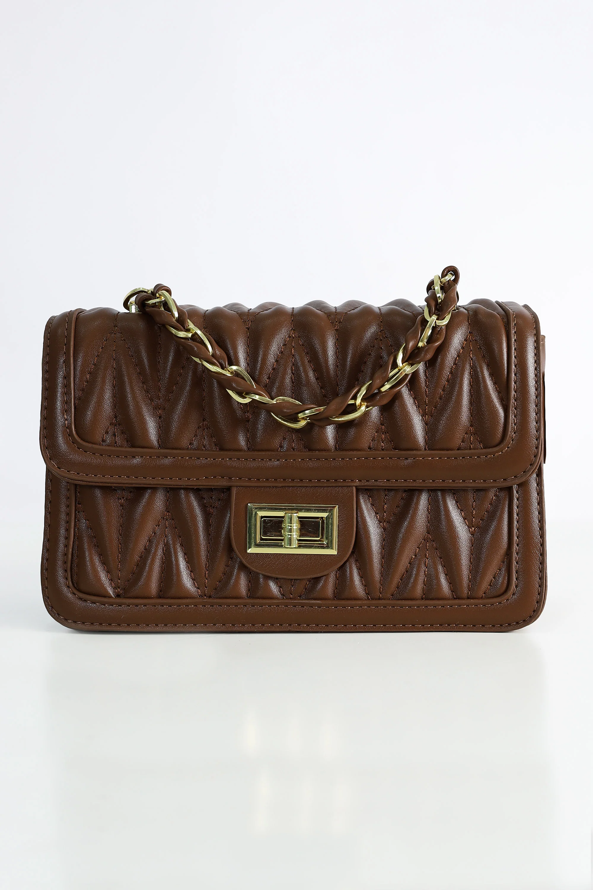 Chic Hand Bag with Striped Patterns Details
