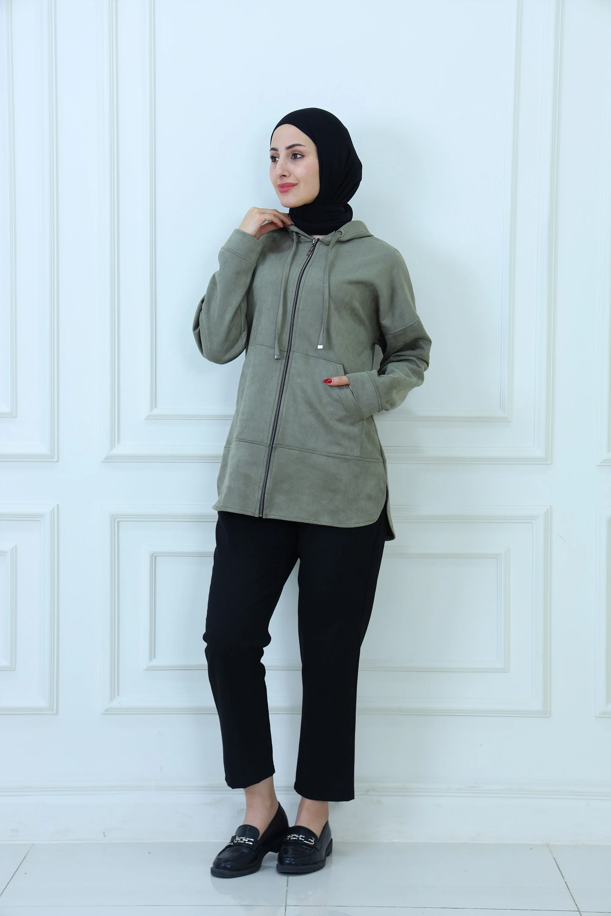 Longline Zip-Up Hooded Jacket