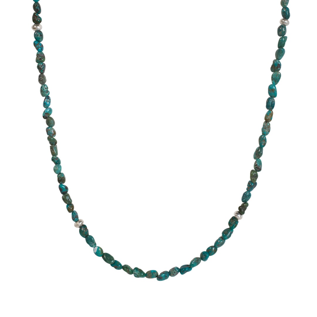 Tumbled Turquoise Necklace/SILVER925/60cm