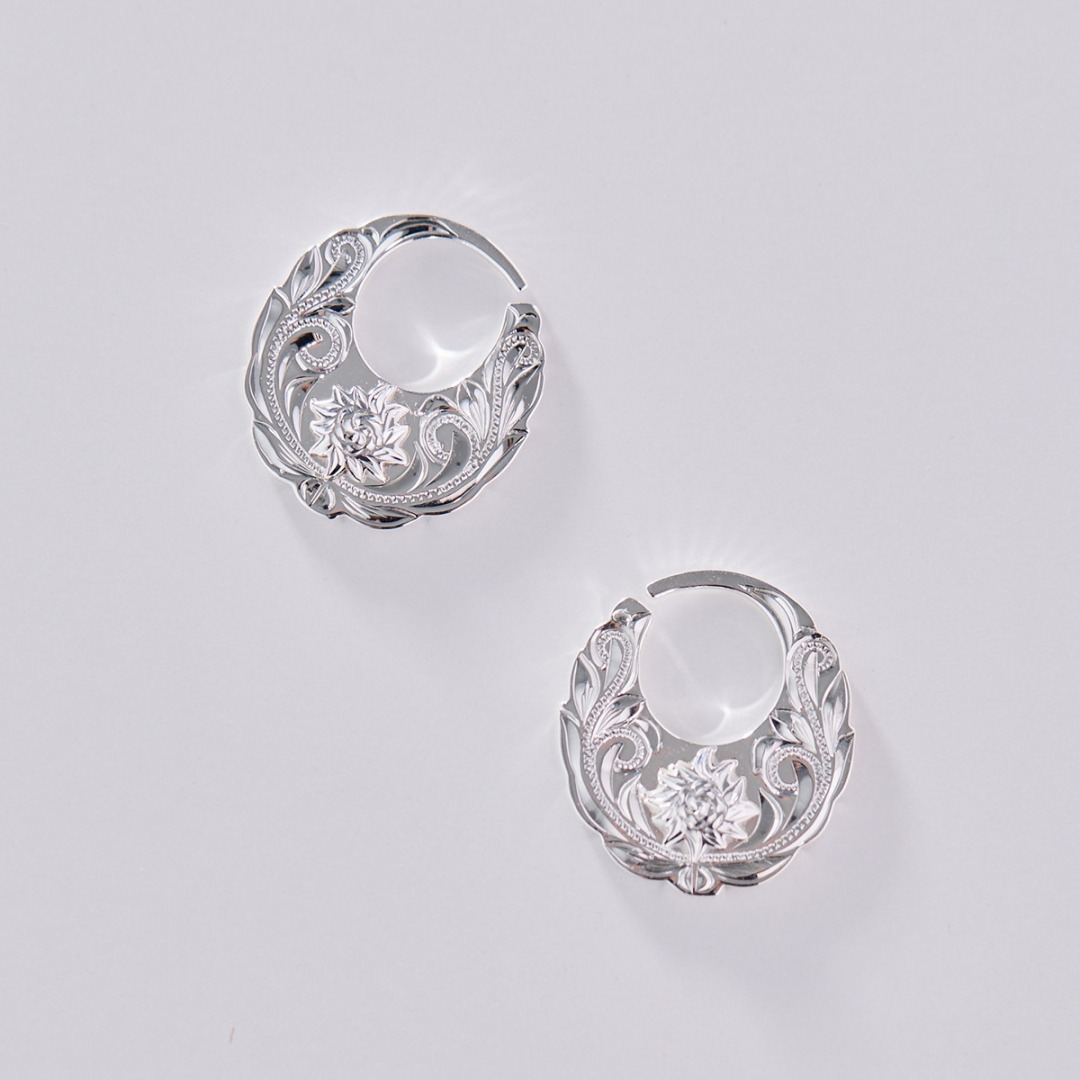 Hawaiian Jewelry / Silver 925 / La Circle Earrings