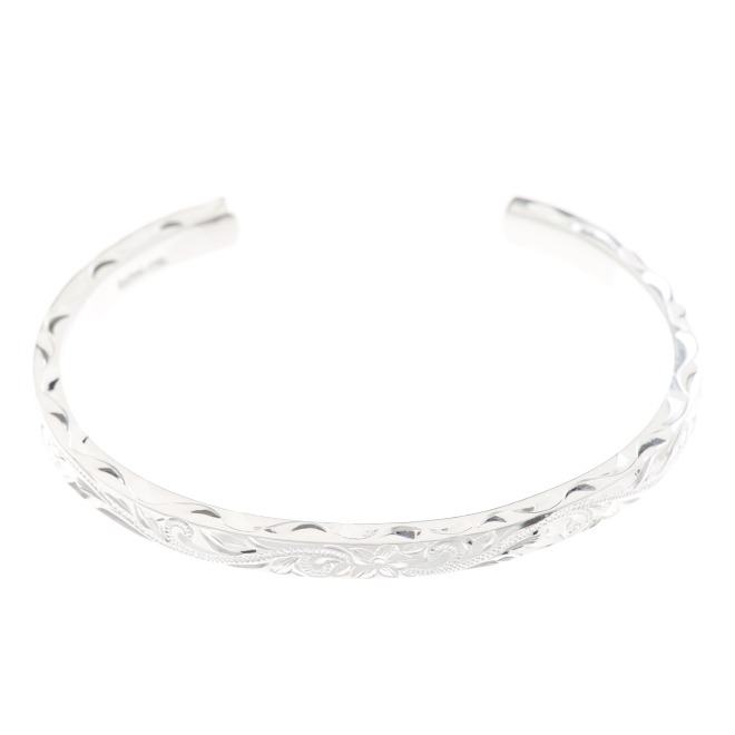 Hawaiian Jewelry / Silver 925 / Traditional Open Bangle / 0018