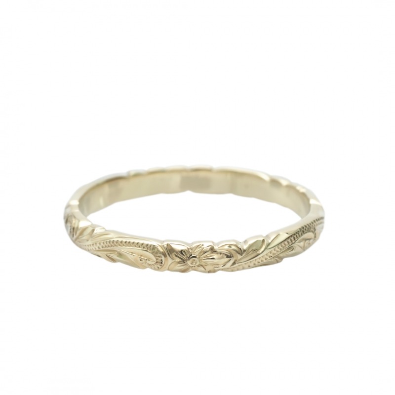 Hawaiian Jewelry / K14GG / Traditional Ring / OE / Cutout Edge / 1.8mm