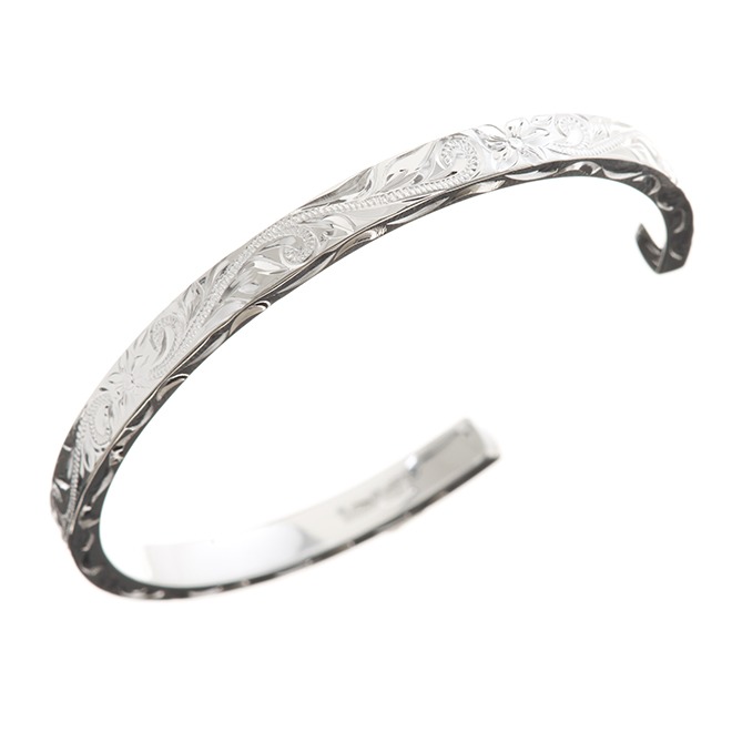 Hawaiian Jewelry / Silver 925 / Traditional Open Bangle / 0018