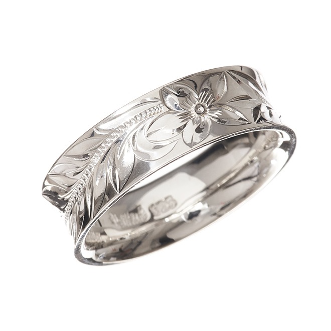 Hawaiian Jewelry / Silver 925 / Curl Inside Ring / 6mm
