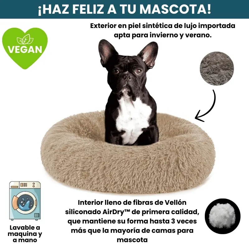 [Combo] Cama PREMIUM Antiestrés Para Perros Mascotikos™ + Manta Anti-Estrés + Almohadita De Regalo 🎁