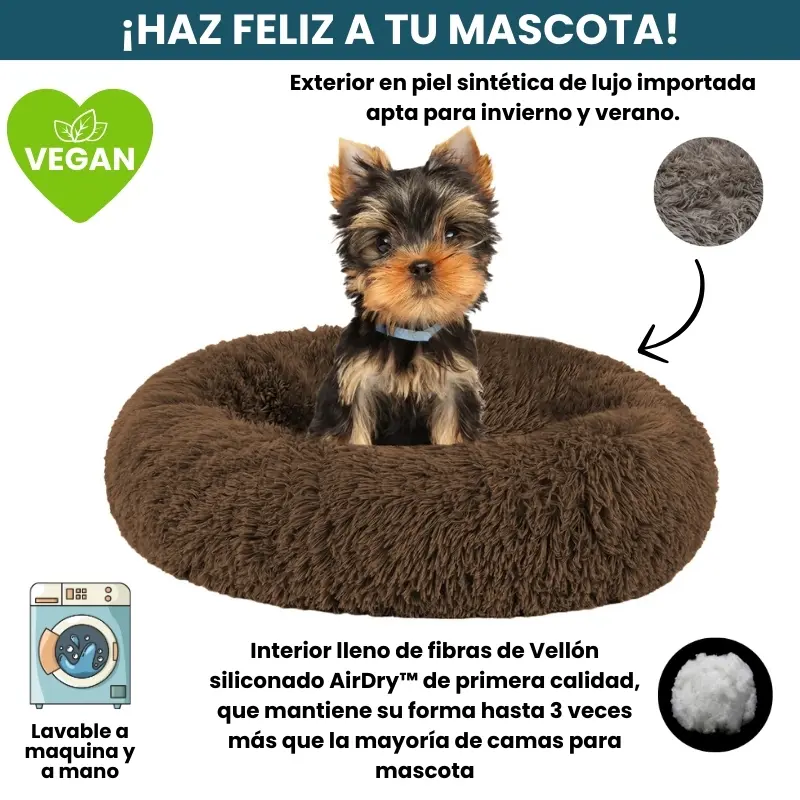 [Combo] Cama PREMIUM Antiestrés Para Perros Mascotikos™ + Manta Anti-Estrés + Almohadita De Regalo 🎁