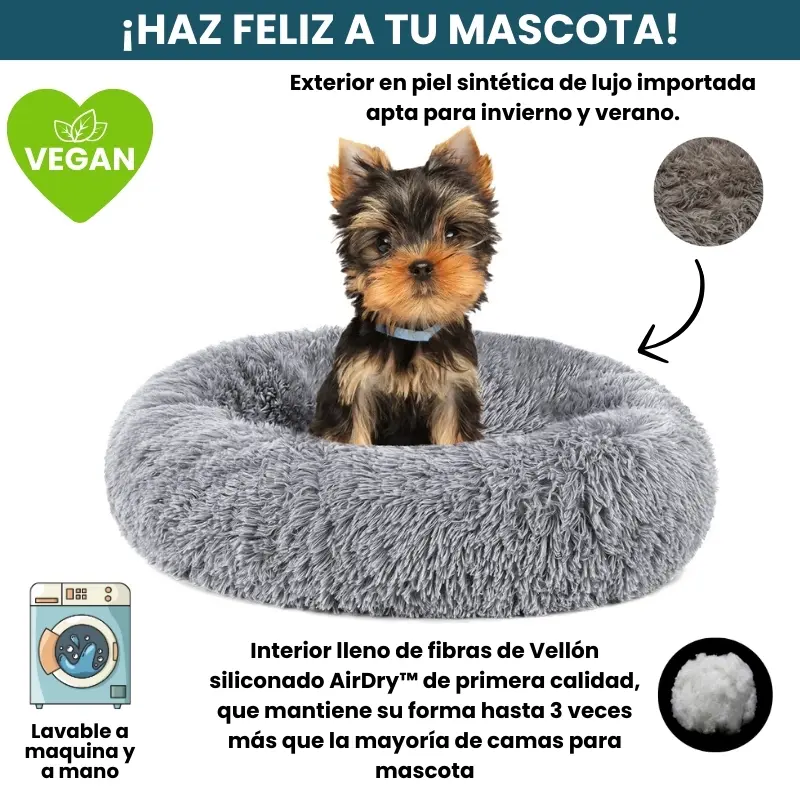 [Combo] Cama PREMIUM Antiestrés Para Perros Mascotikos™ + Manta Anti-Estrés + Almohadita De Regalo 🎁