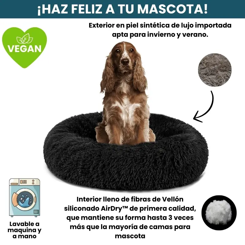 [Combo] Cama PREMIUM Antiestrés Para Perros Mascotikos™ + Manta Anti-Estrés + Almohadita De Regalo 🎁