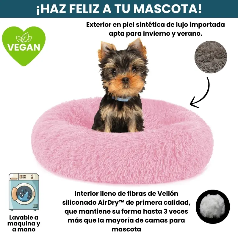 [Combo] Cama PREMIUM Antiestrés Para Perros Mascotikos™ + Manta Anti-Estrés + Almohadita De Regalo 🎁